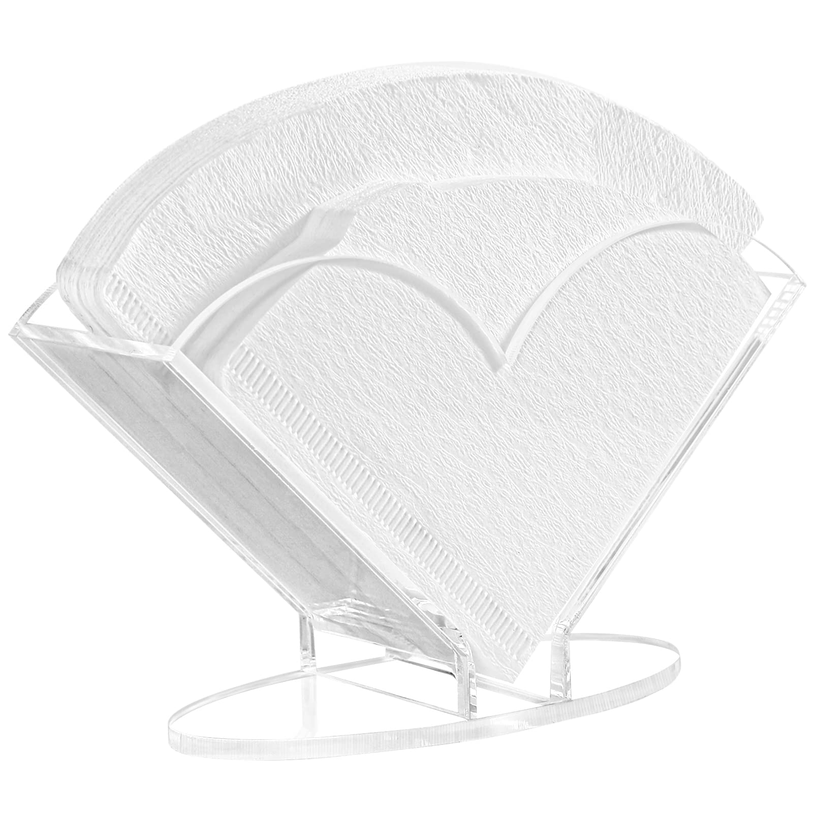 Kamehame V60 Filter Holder, Coffee Filter Holder Dispenser, Clear Acrylic Coffee Paper Storage Container Rack For V60 Coffee Fil