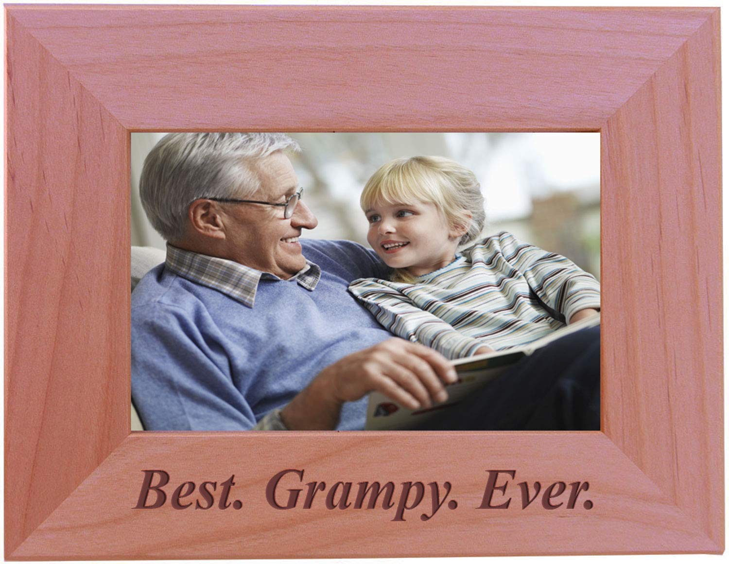CustomGiftsNow Best Grampy Ever - Engraved Wood Picture Frame (4x6 Horizontal)