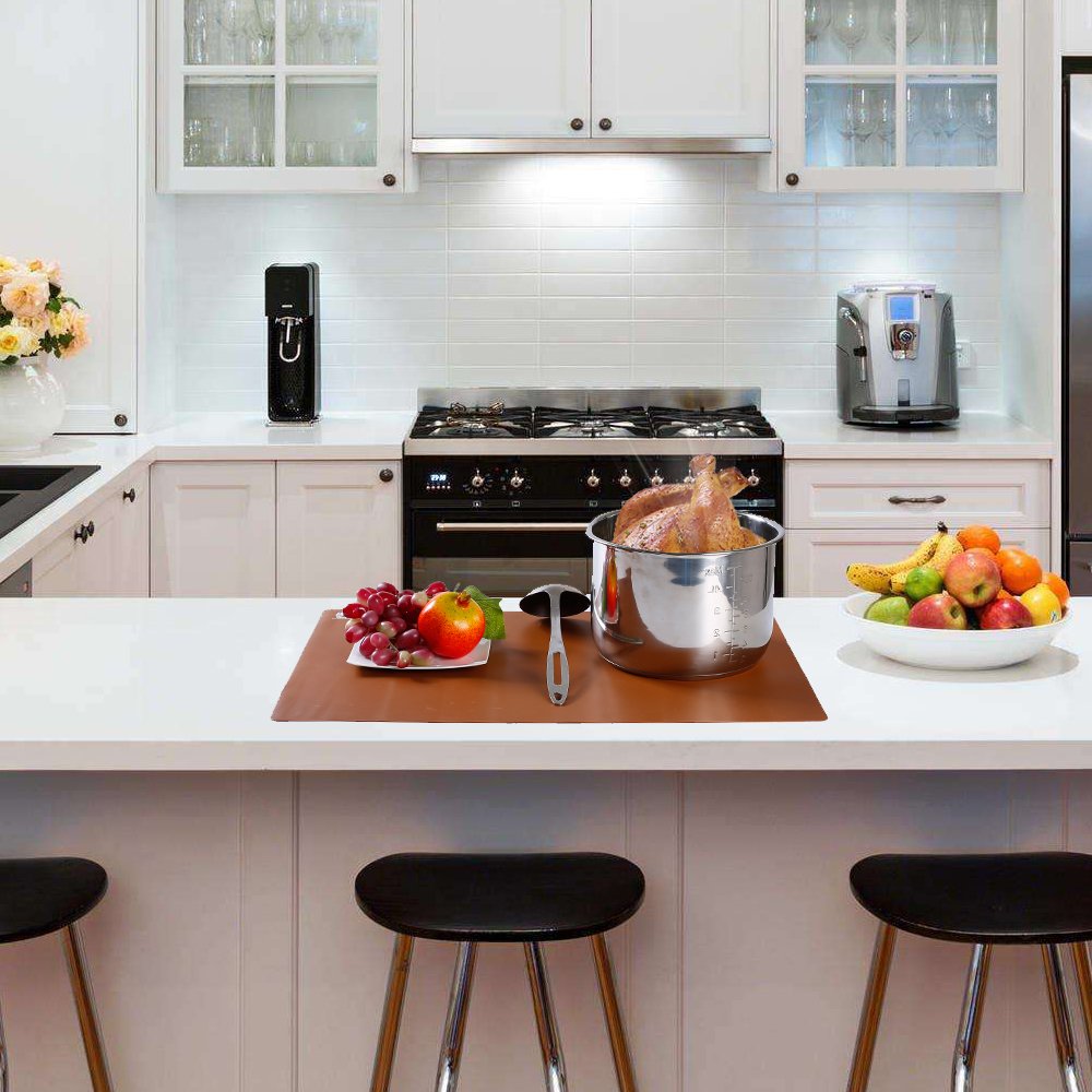 Super Kitchen Food Grade Silicone Extra Large Pastry Mat Baking Mat 23.4 By 15.6 Inches Chocolate