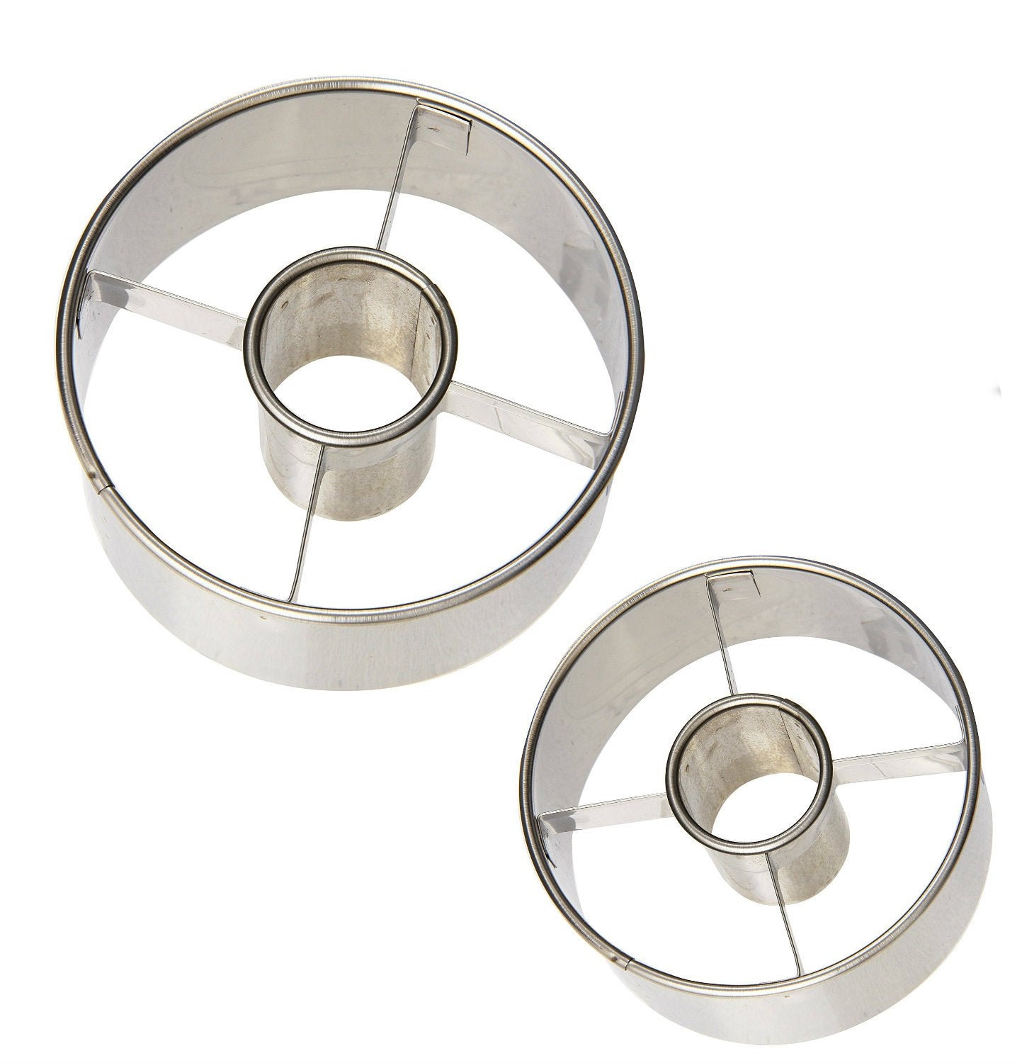 Pastry Chef'S Boutique Stainless Steel Donut Cutter Set Of 2 :  2 1/2'' And 3 1/2''.