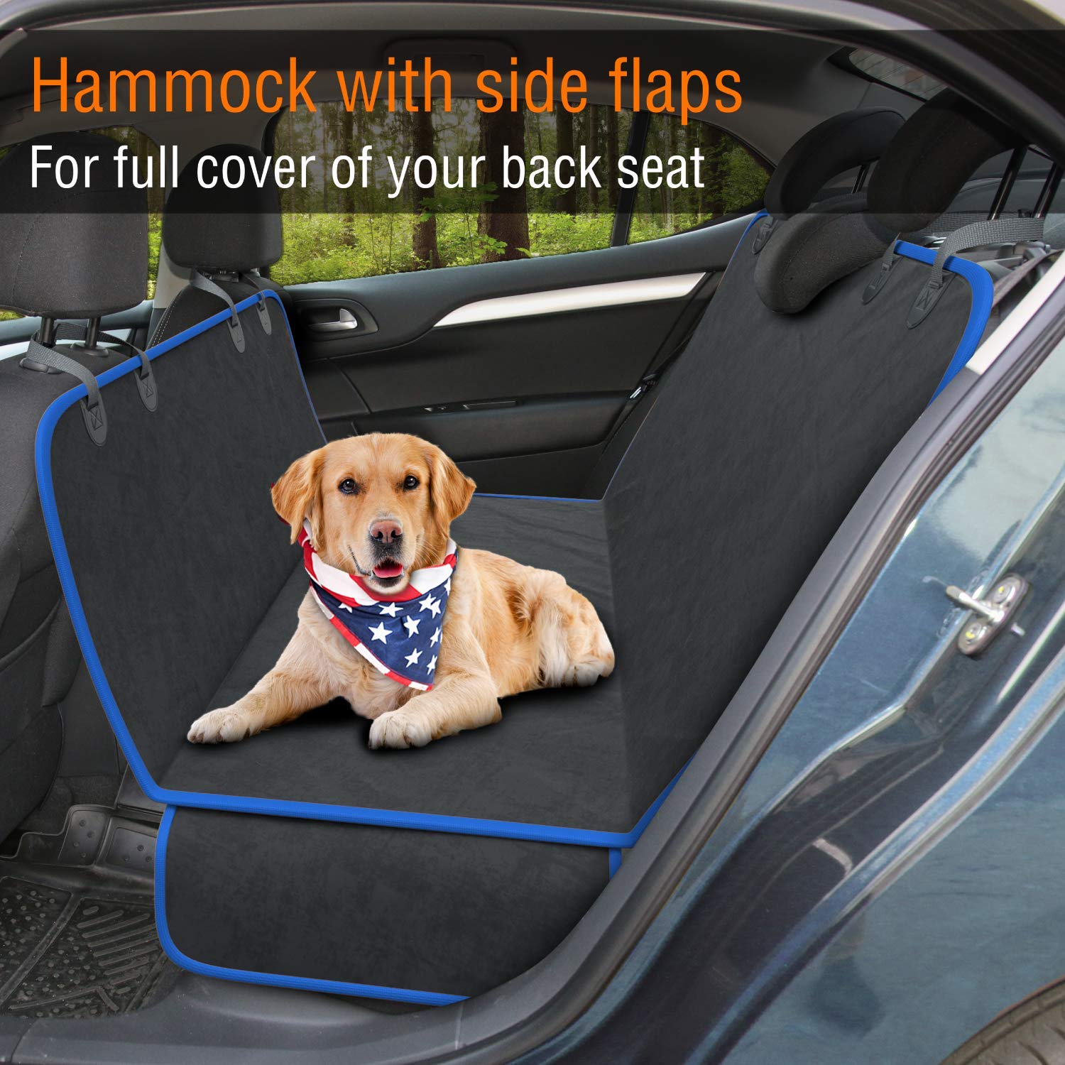 Active Pets Cotton Car Seat Cover For Dogs - Standard Waterproof Dog Seat Cover For Back Seat In Suv Or Truck - Convertible Pet