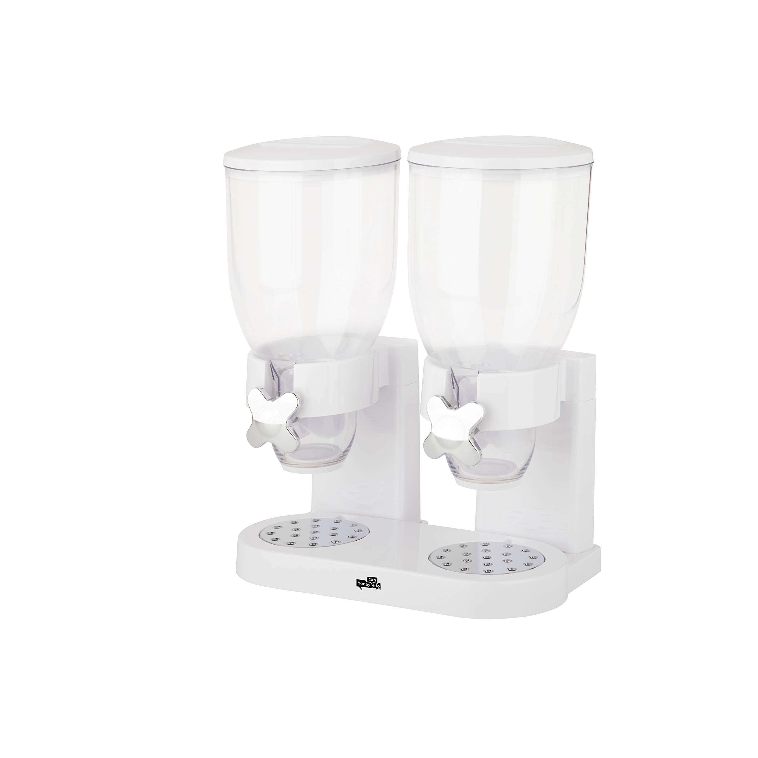 Zevro /Gat201C Indispensable Dry Food Dispenser, Dual Control, White/Chrome