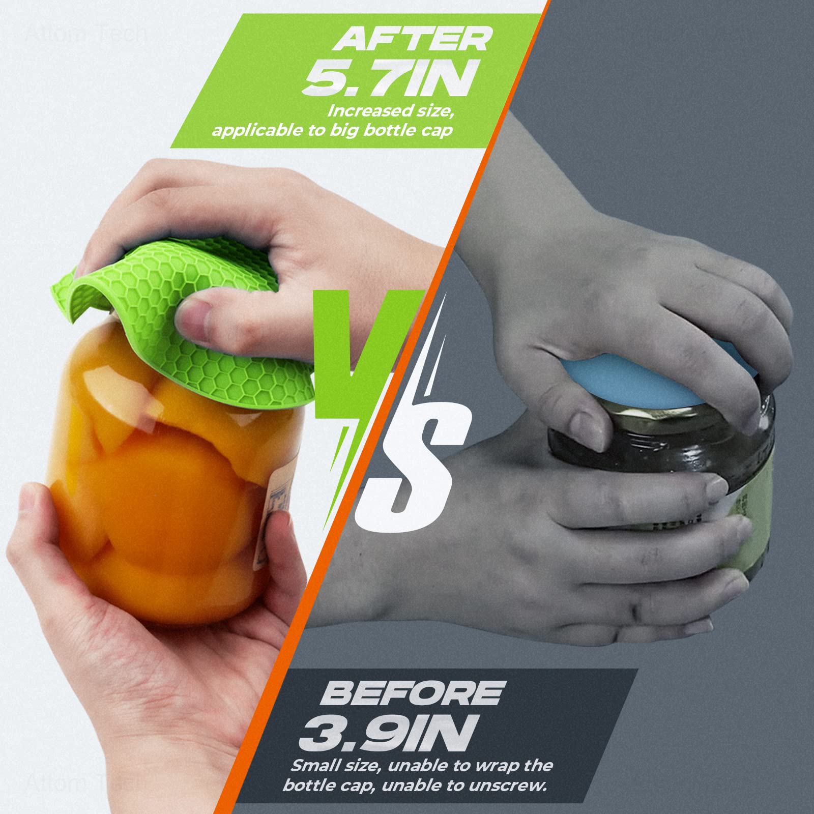 Nihome 4-Pack Silicone Jar Opener Pad For Weak Hands Seniors Kids, Large Non-Slip Jar Gripper Multi-Purpose Kitchen Bottle Opene