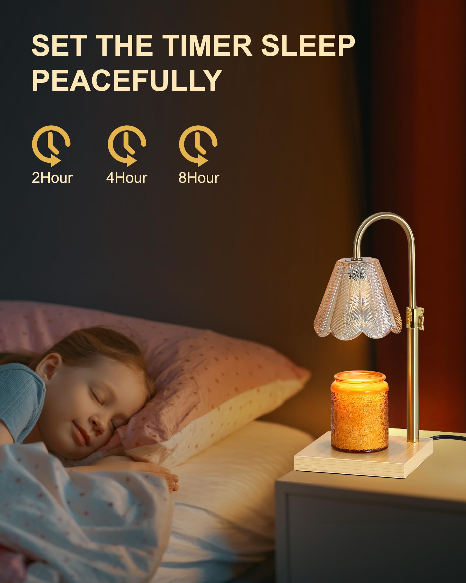 Candle Warmer Lamp with Timer & Dimmer, Birthday Gifts for Women Mom, House Warming Gifts,Flower Candle Lamp for New Home Decor,