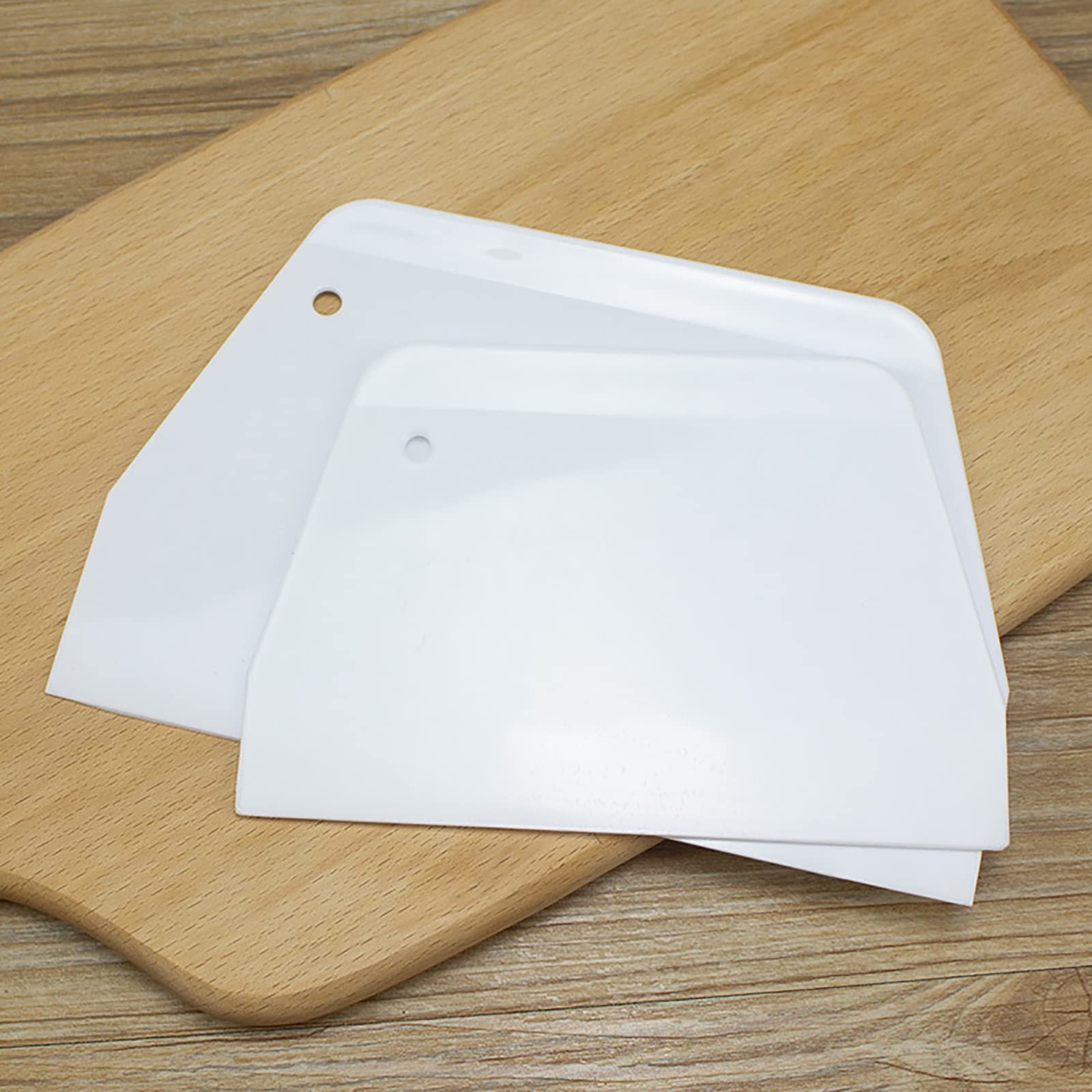 3 Pcs Dough Scraper Bowl Scraper Food-Grade Plastic Dough Cutter Trapezoidal Hard Plastic Cutter Multi-Function Kitchen Scraper