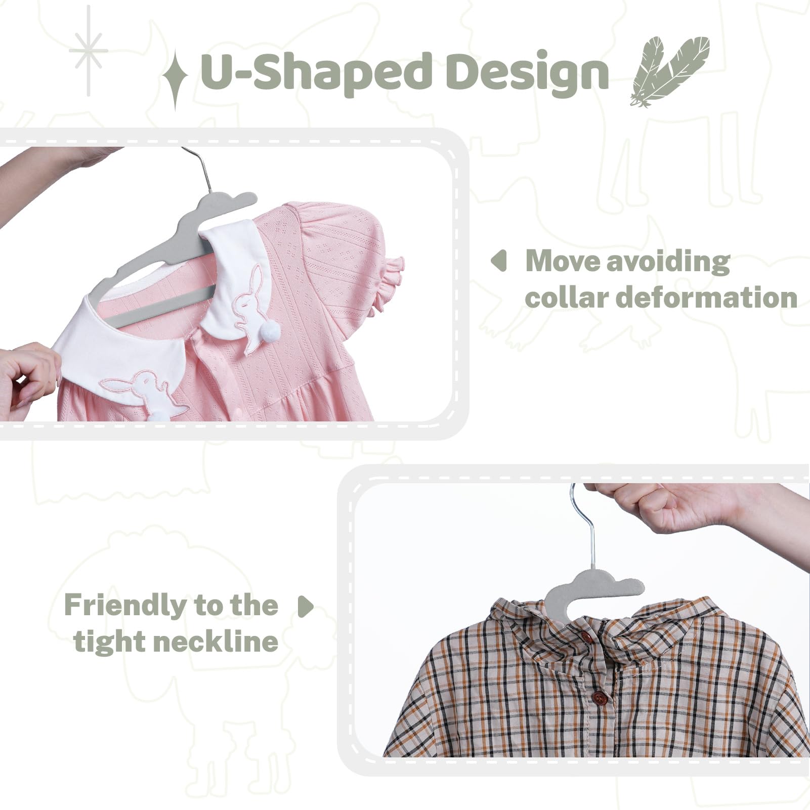 House Day Premium Baby Velvet Hangers 50 Pack For Kids, Non Slip Baby Clothes Hangers For Closet, 11 Inch Children'S Hanger Spac