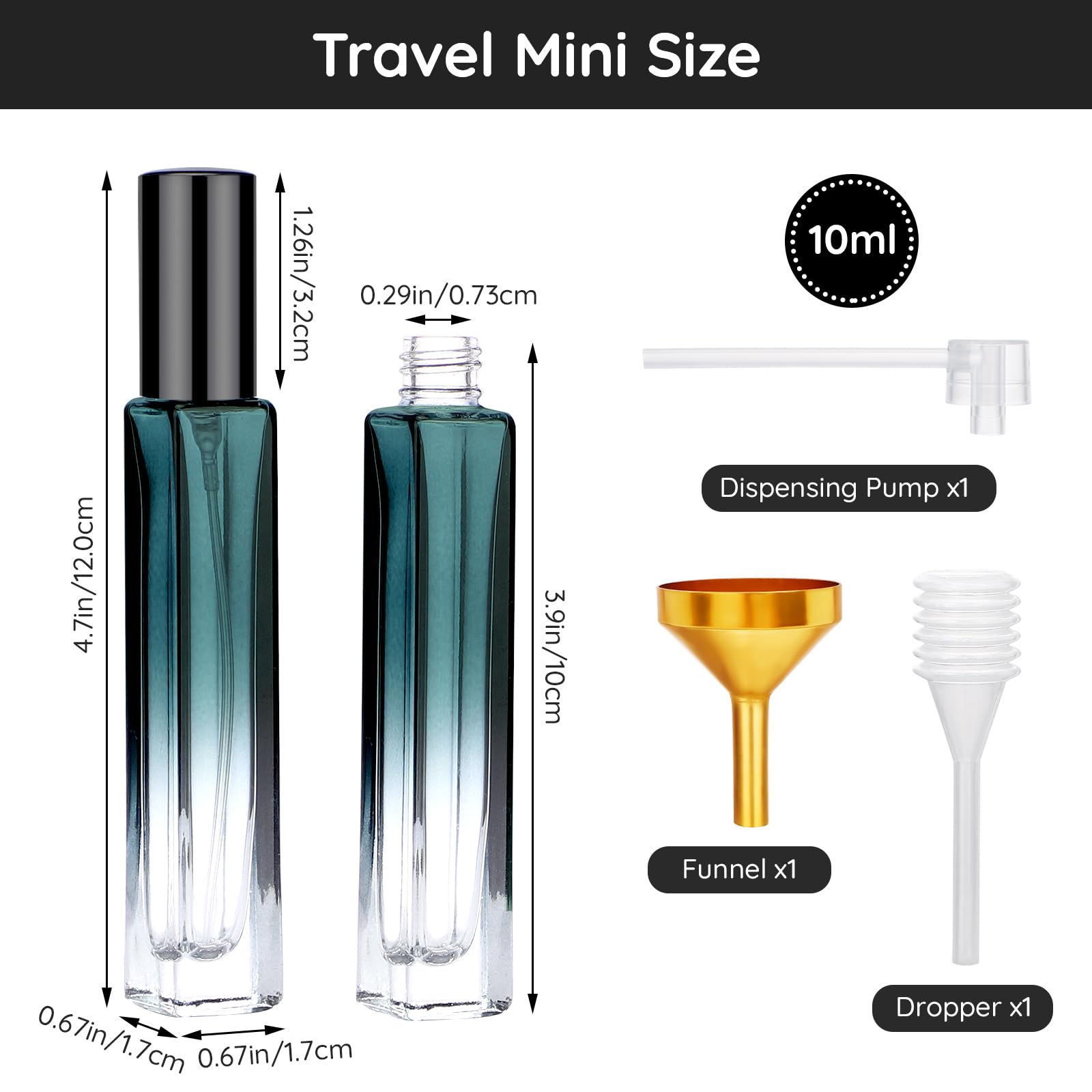 Segbeauty Refillable Perfume Bottle Travel, 5Pcs 10Ml Mini Glass Spray Bottles For Perfume, Empty Fine Mist Cologne Sprayer Port