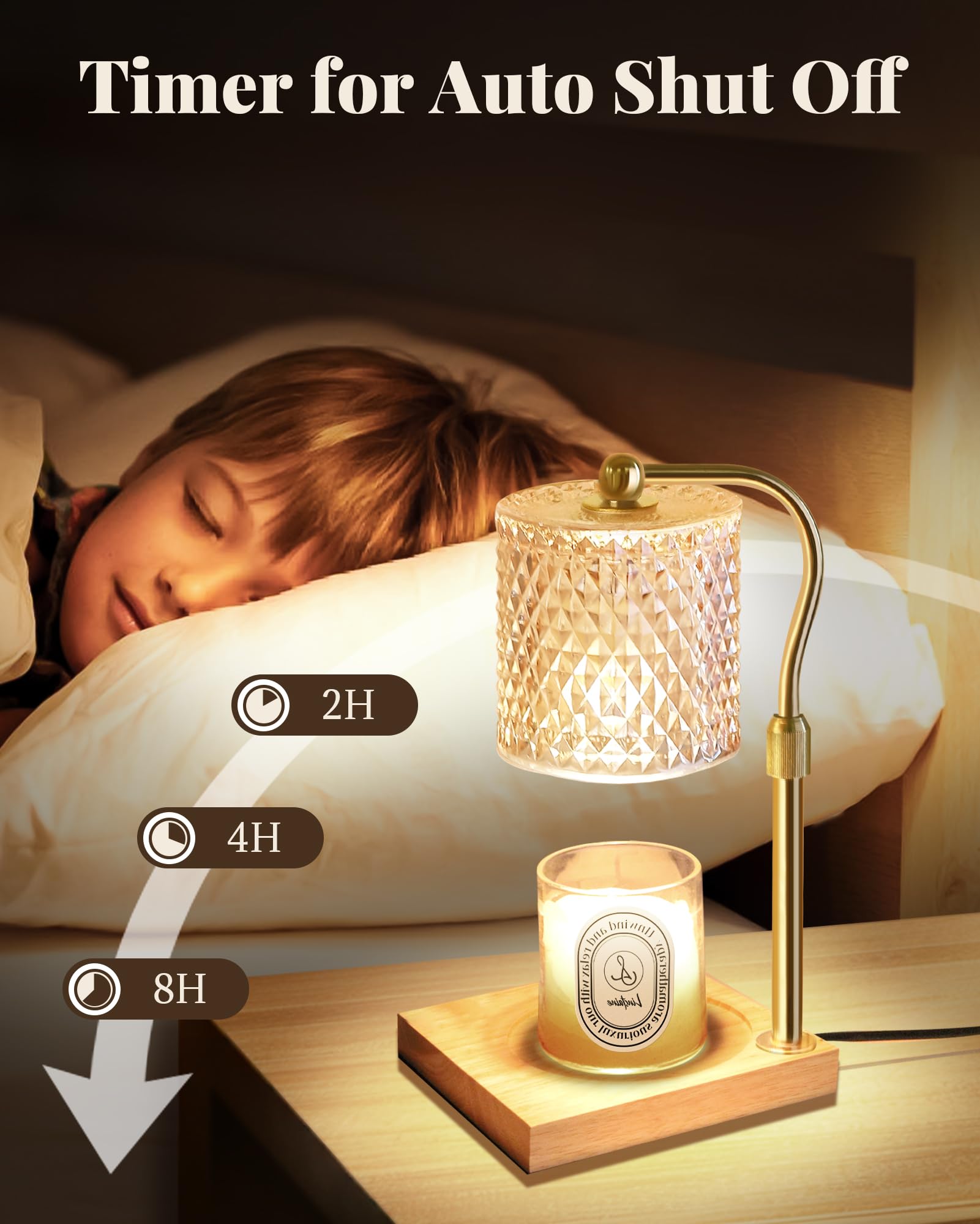 Candle Warmer Lamp with Timer Dimmer Adjustable Height, Birthday Gifts for Women, House Warming New Home Decor Gifts for Mom, El