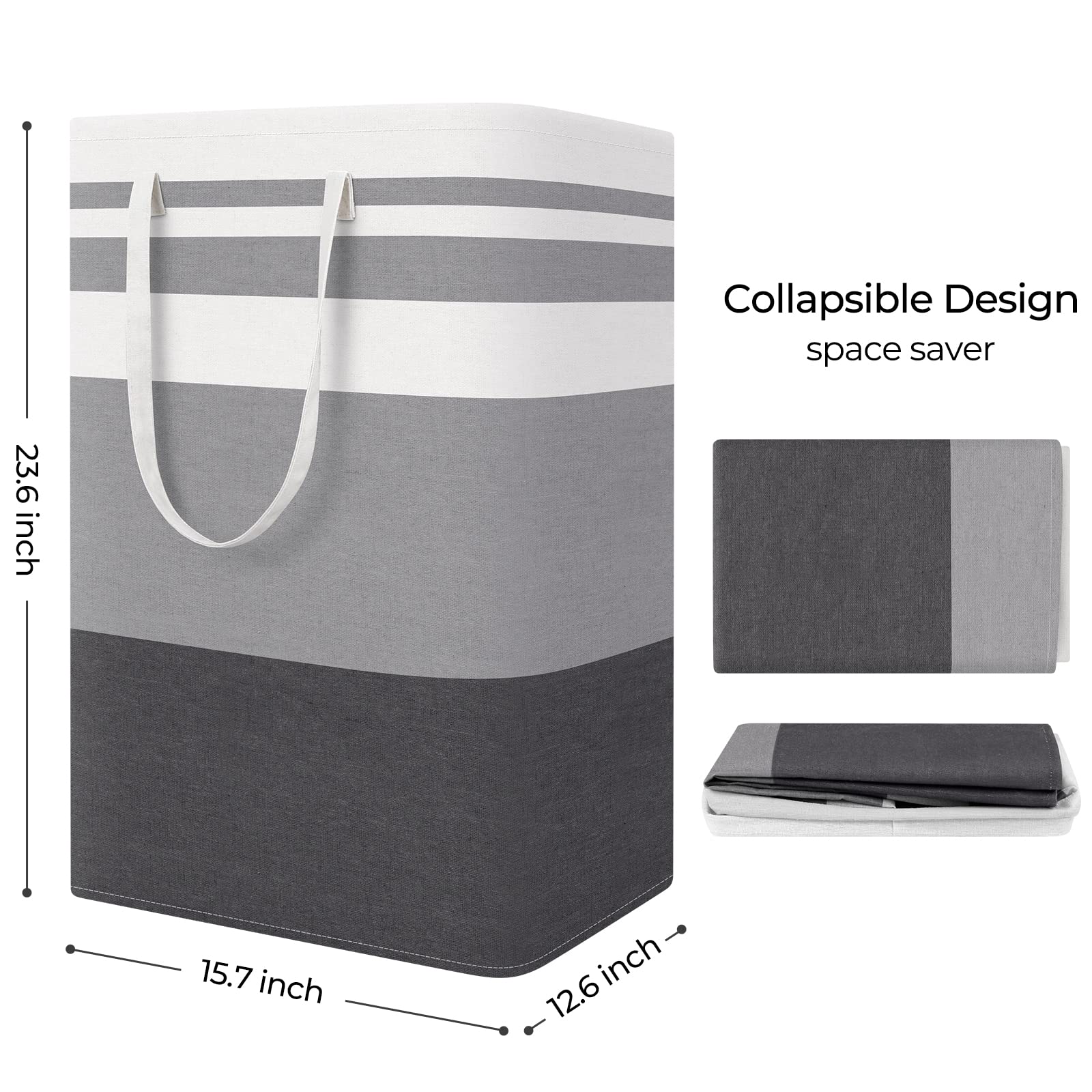 Storageright Large Collapsible Laundry Basket Hamper With Easy Carry Handles,Freestanding Clothes Hampers For Laundry, Bedroom,