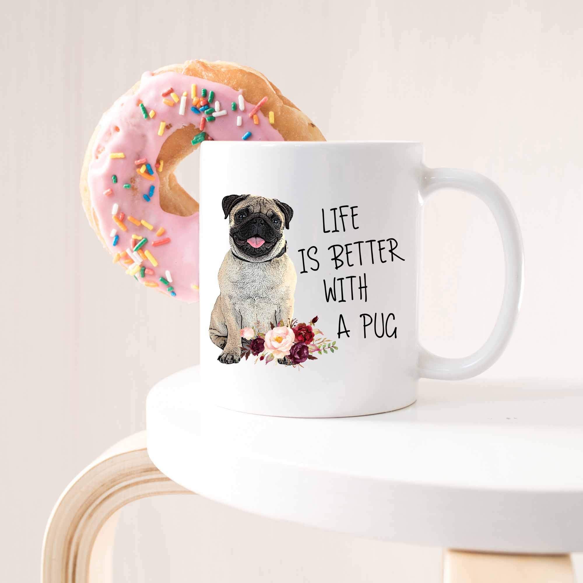 YouNique Designs Pug Mug 11 Oz Pug Gifts For Pug Lovers Gifts Pug Mom Mug Pug Dog Gifts