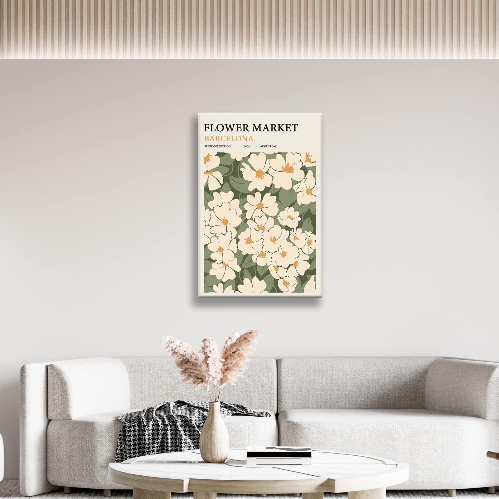 Zzuyi Flower Market Poster Decor Green And White Fresh Art Poster Canvas Poster For Living Room, Bed Room, Office Home Decoratio