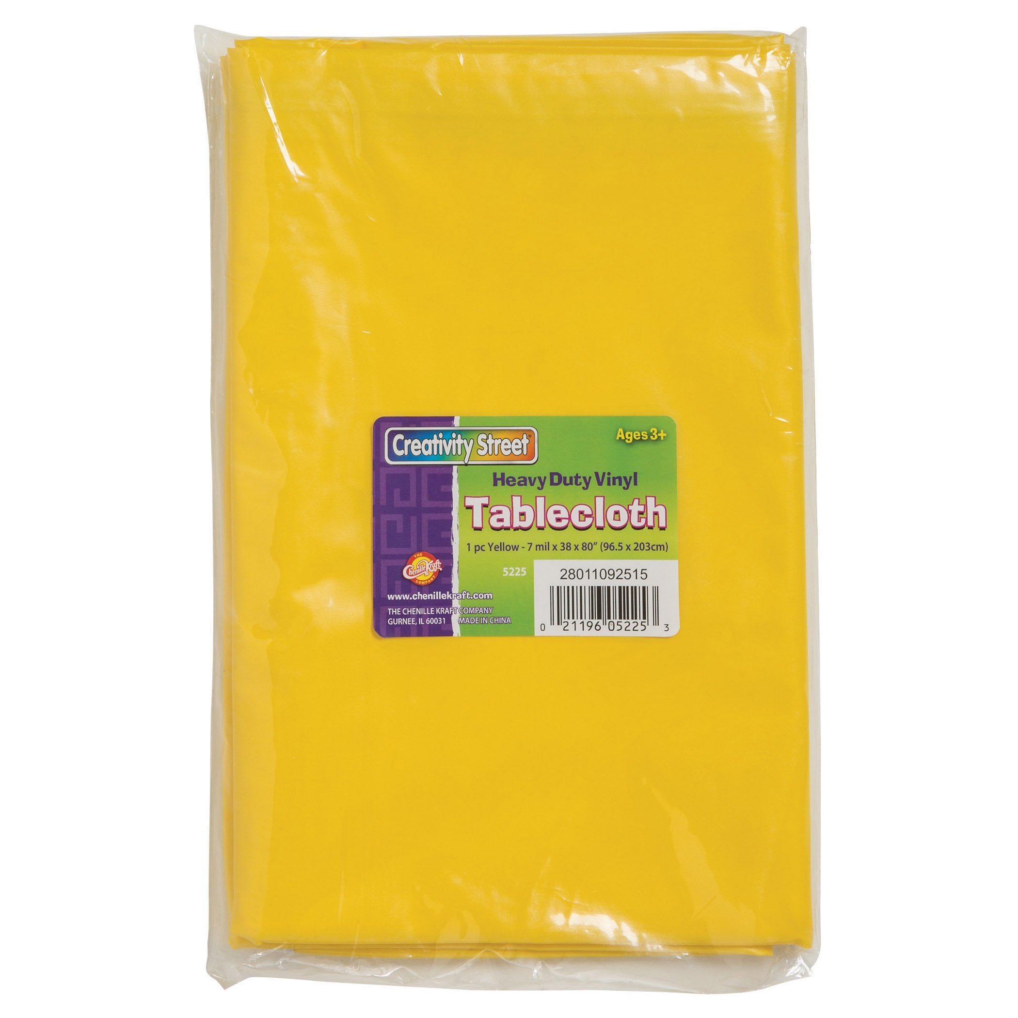 Pacon PACAC5225 Creativity Street Vinyl Tablecloth, 7mil, 38 x 80, Yellow