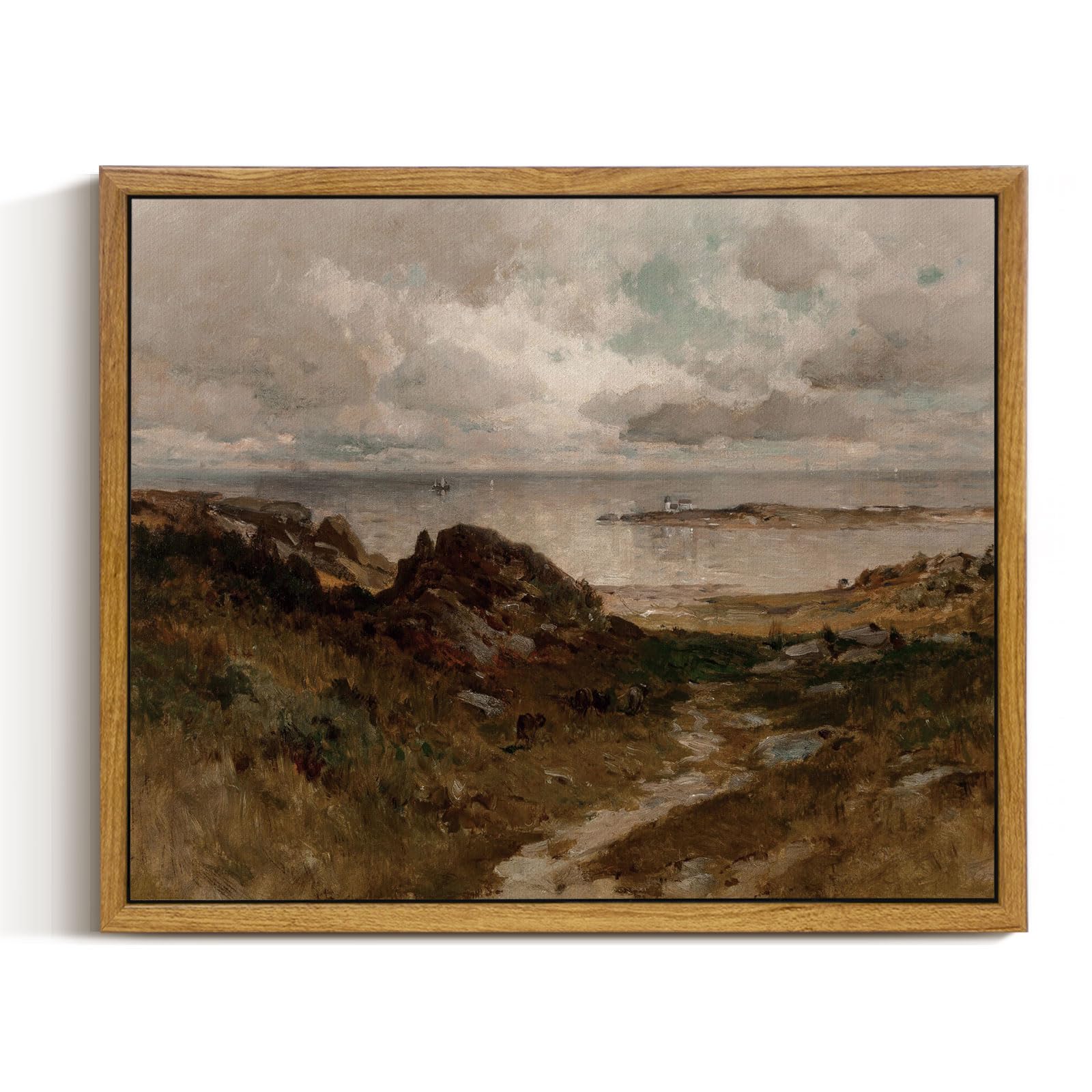 Insimsea Framed Canvas Wall Art Vintage Decor, Room Decor Coastal Wall Art Paintings, Home Decor Wall Art For Living Room, Coast