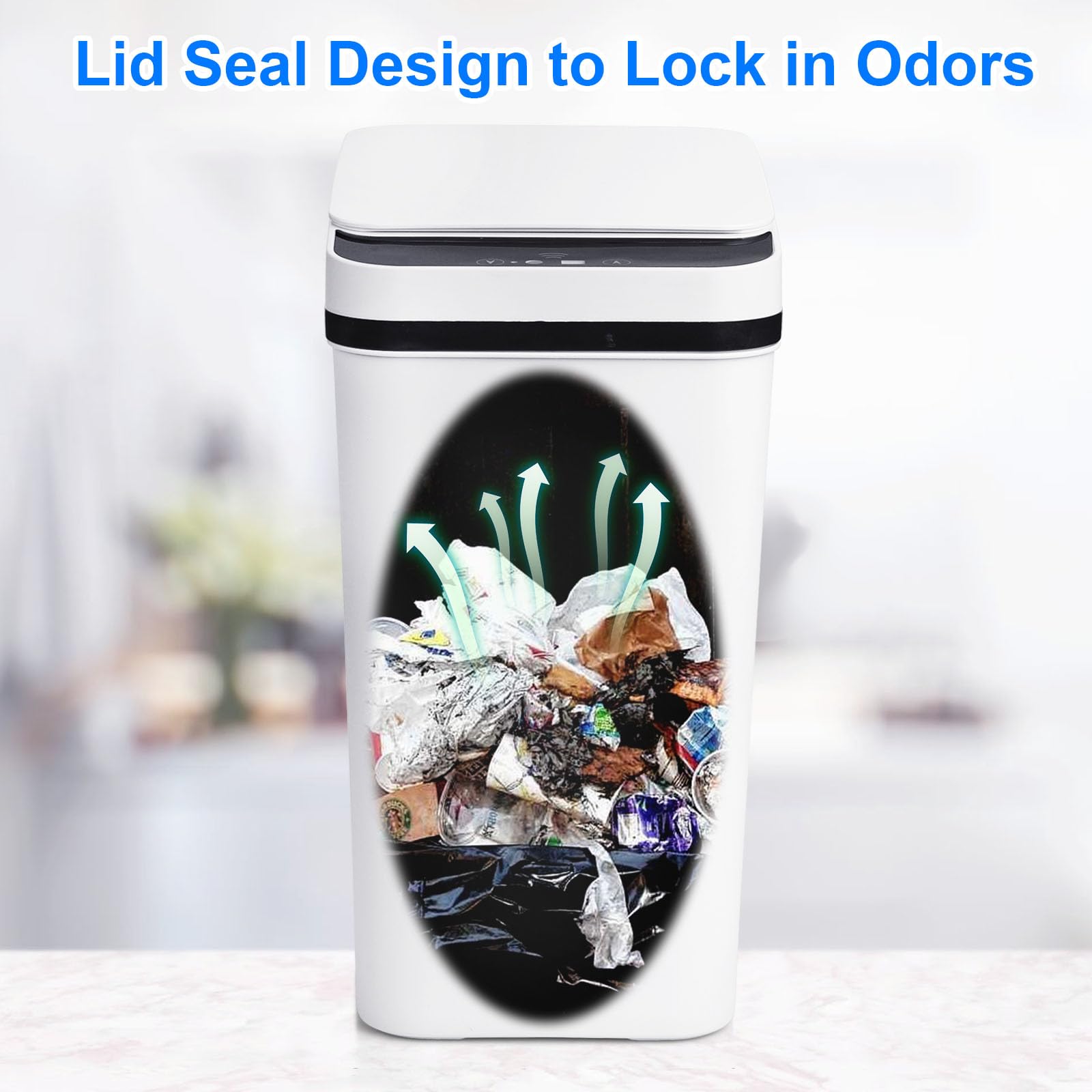 Bathroom Automatic Trash Can 3 Pack 2.2 Gallon Motion Sensor Touchless Small Slim Garbage Can With Lid Smart Electric Narrow Gar