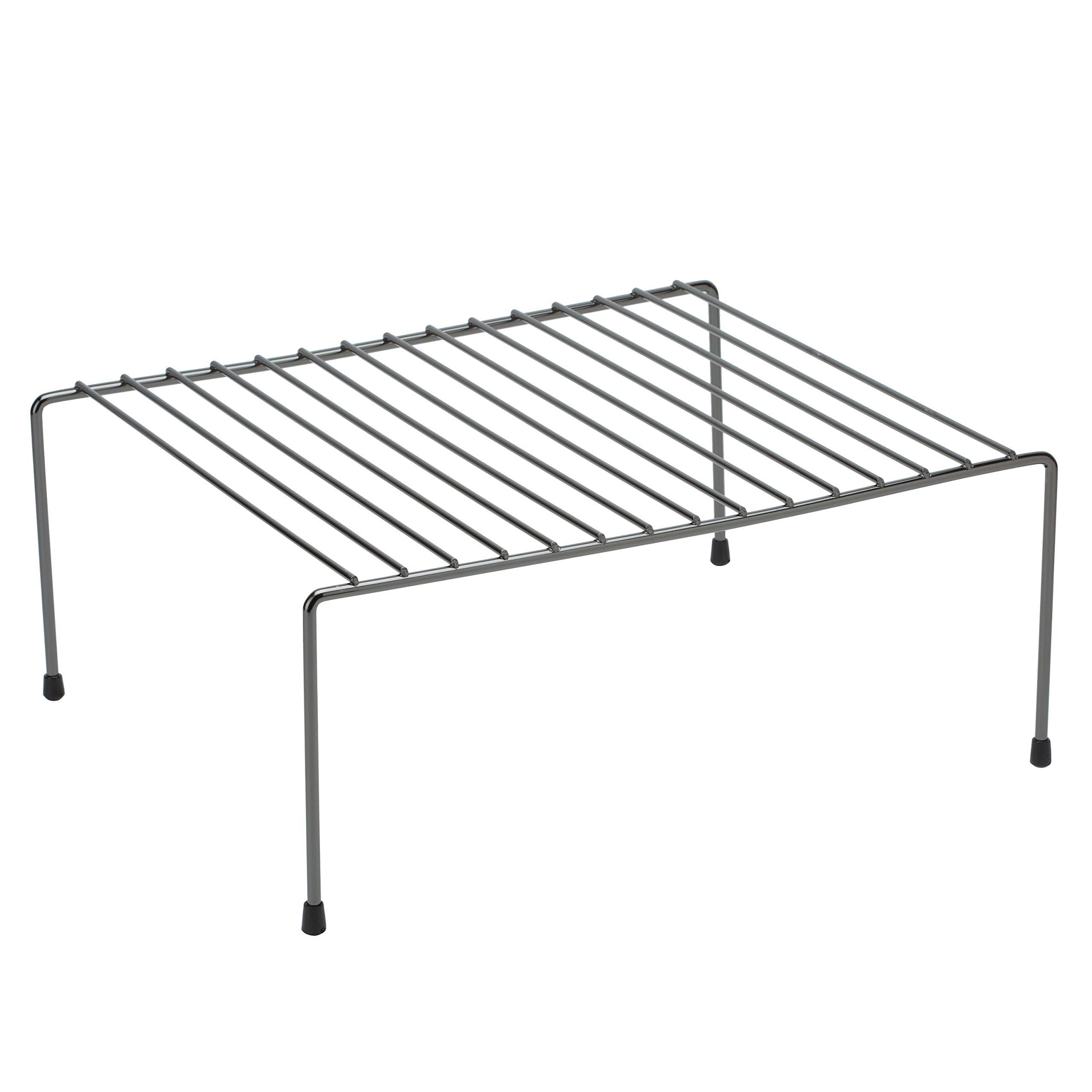 Kitchen Details Helper Shelf Organizer | Free Standing | Cabinet & Countertop Organizer | Dishes | Cups | Bowls | Medium | Onyx