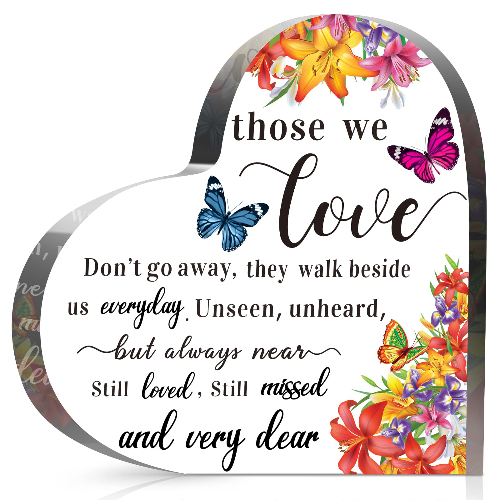 Jetec Sympathy Bereavement Gift Acrylic Heart Memorial Gift for Loss of Loved One Sympathy Condolence Grieving Keepsake for Mom 