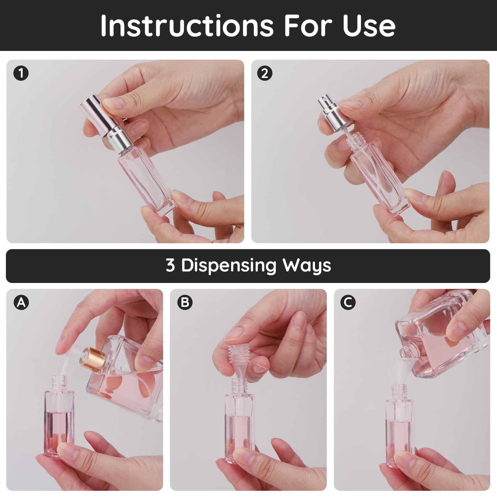 Segbeauty 10Ml Refillable Perfume Bottle, 10 Packs Fine Mist Atomizer Sprayer For Perfume, Empty Glass Spray Bottle Mini Portabl