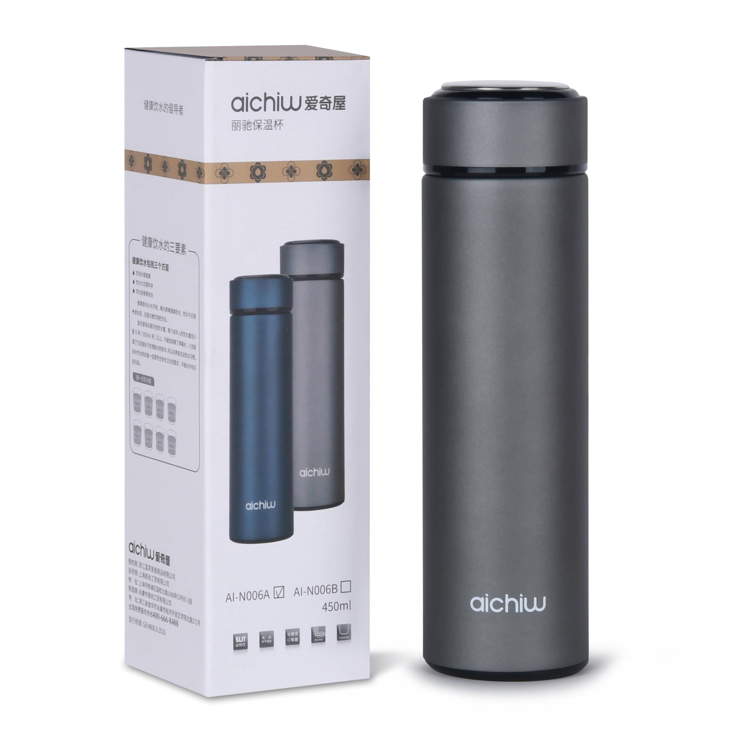 Vacuum Insulated 304 Stainless Steel Travel Mug with Lid 16 Oz LeakProof Tumbler Keeps Hot & Cold for 12+ Hours Portable Reusab