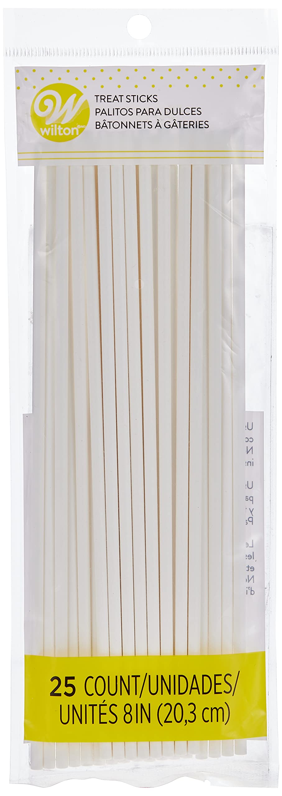 Wilton White Lollipop and Cake Pop Sticks, 8 Inch, 25 Count