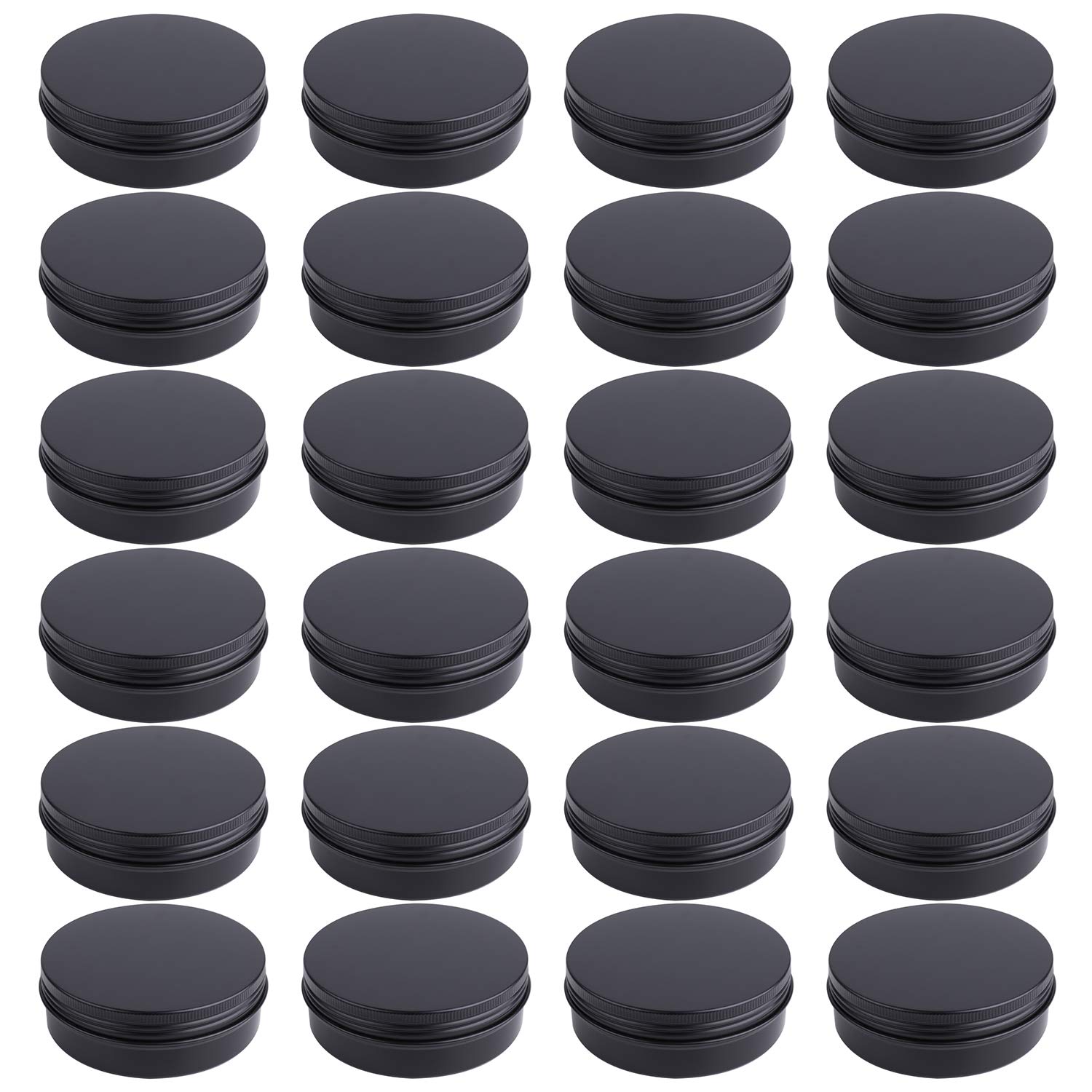 Foraineam 24 Pack 4 oz Screw Lid Round Tins Aluminum Empty Tins Metal Storage Tin Jars Spice Containers Travel Tin Cans