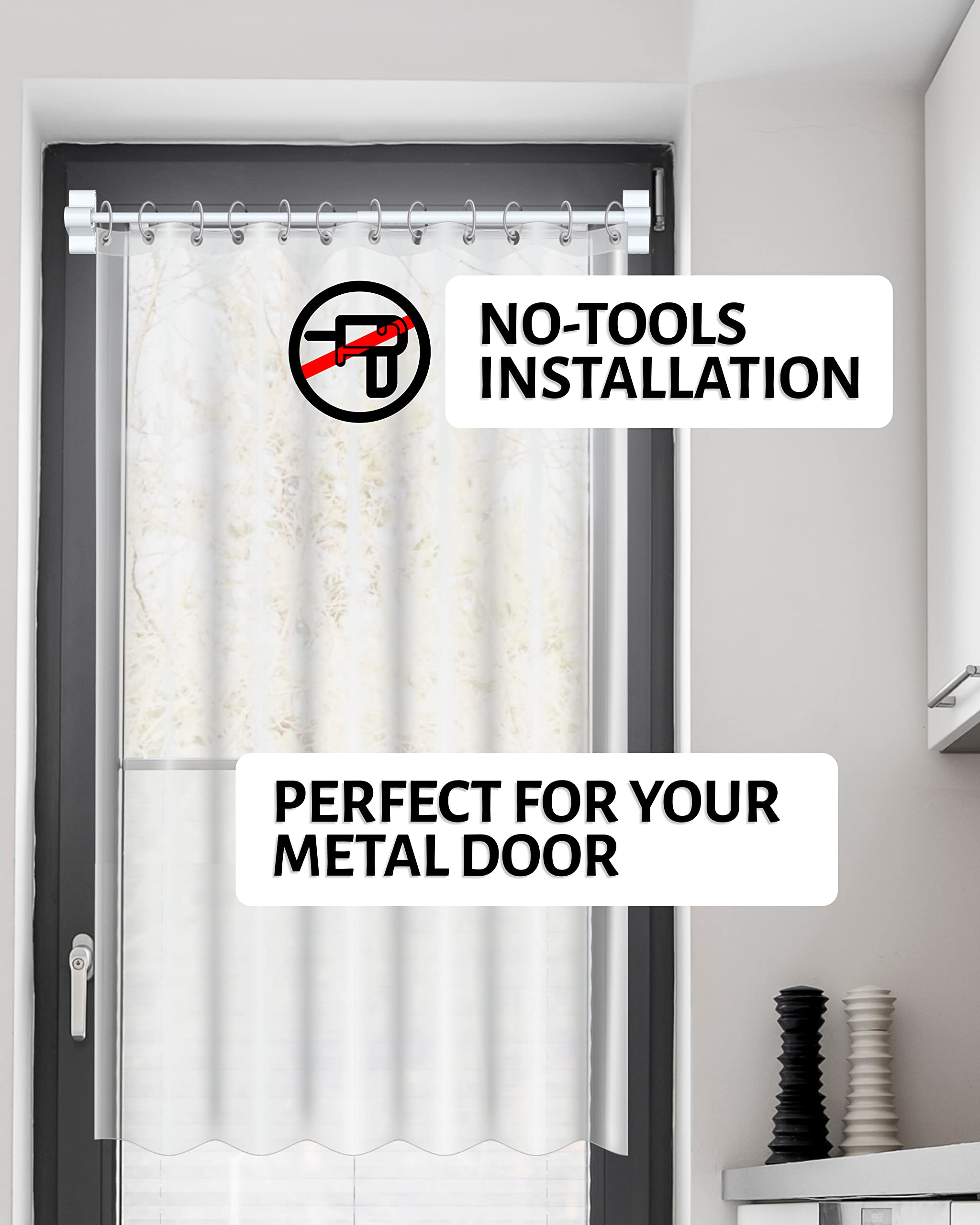 Skywin Magnetic Towel Holder For Refrigerator - 2 Pack Small Magnetic Curtain Rod For Metal Door With Adjustable Length - Fits T