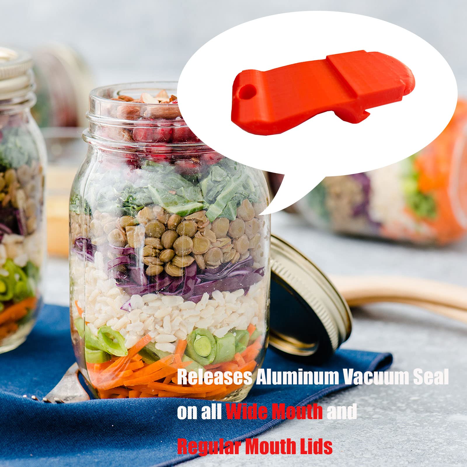 Jilinwei Canning Jar Opener, Mason Jar Opener Canning Tools For Releases Aluminum Vacuum Seal On All Wide Mouth And Regular Mout