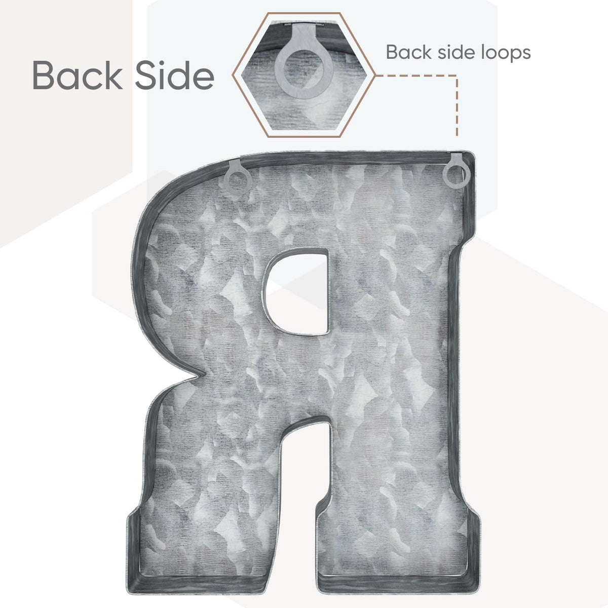 Galvanized Metal Letters for Wall Decor - 3D Letter R for Hanging or F ...