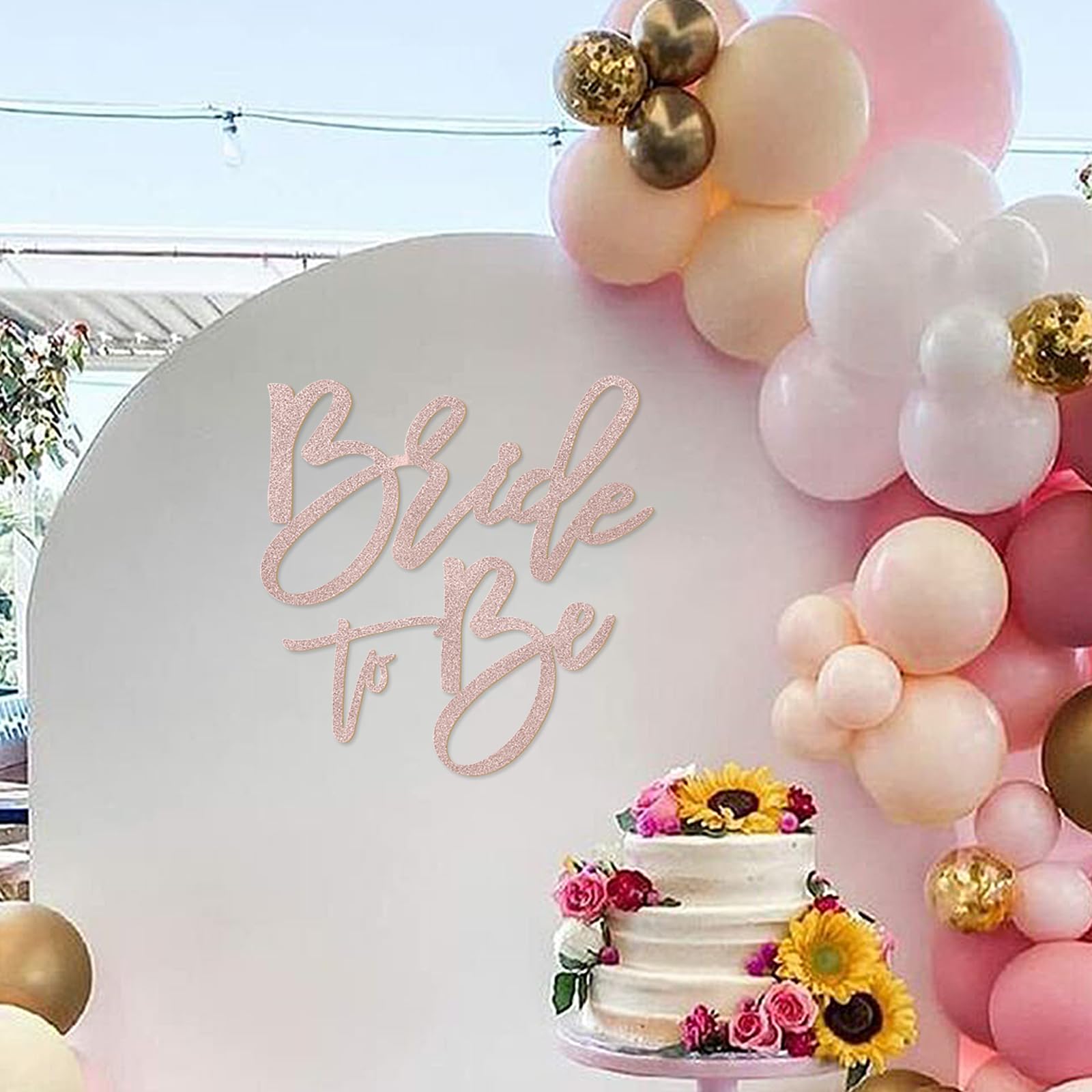 MASTRON Bride to Be Sign - Glitter Felt Letters Bridal Shower Sign for Backdrop Bride to Be Letters for Balloon Arch Photo Props