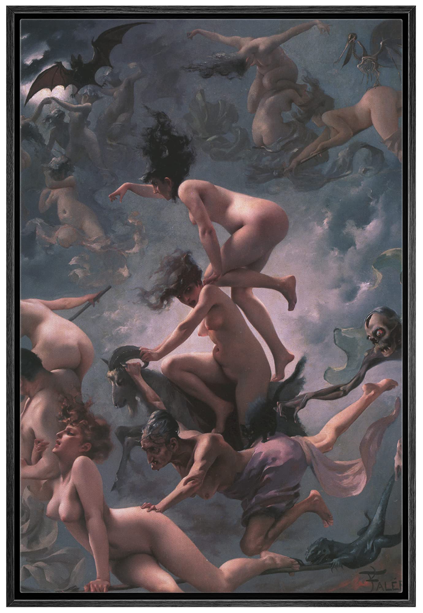 Wall26 Framed Canvas Print Wall Art Departure Of The Witches By Luis Falero People Cultural Illustrations Fine Art Traditional S