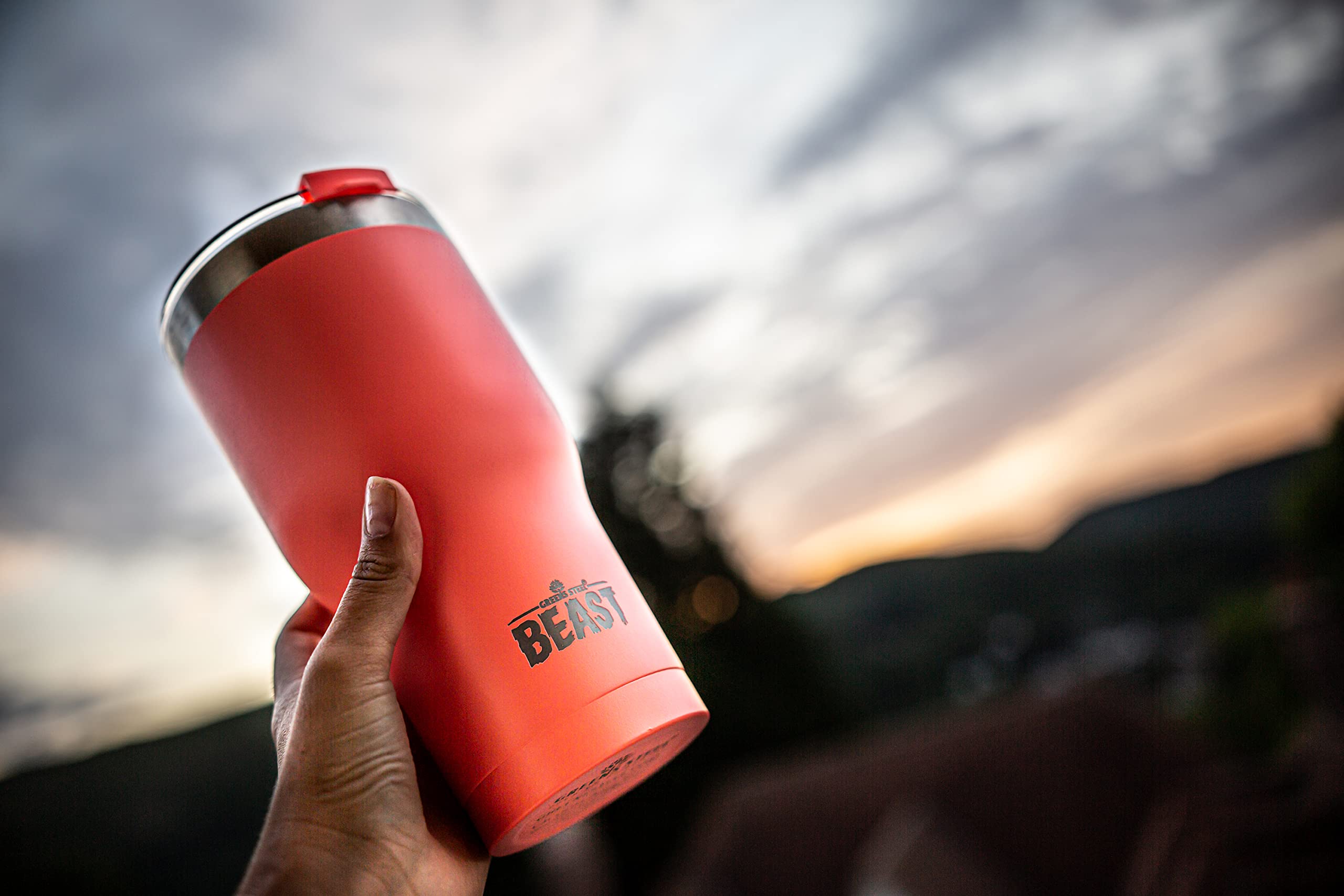 Beast 20 oz Tumbler Stainless Steel Vacuum Insulated Coffee Ice Cup Double Wall Travel Flask (Coral Pink)