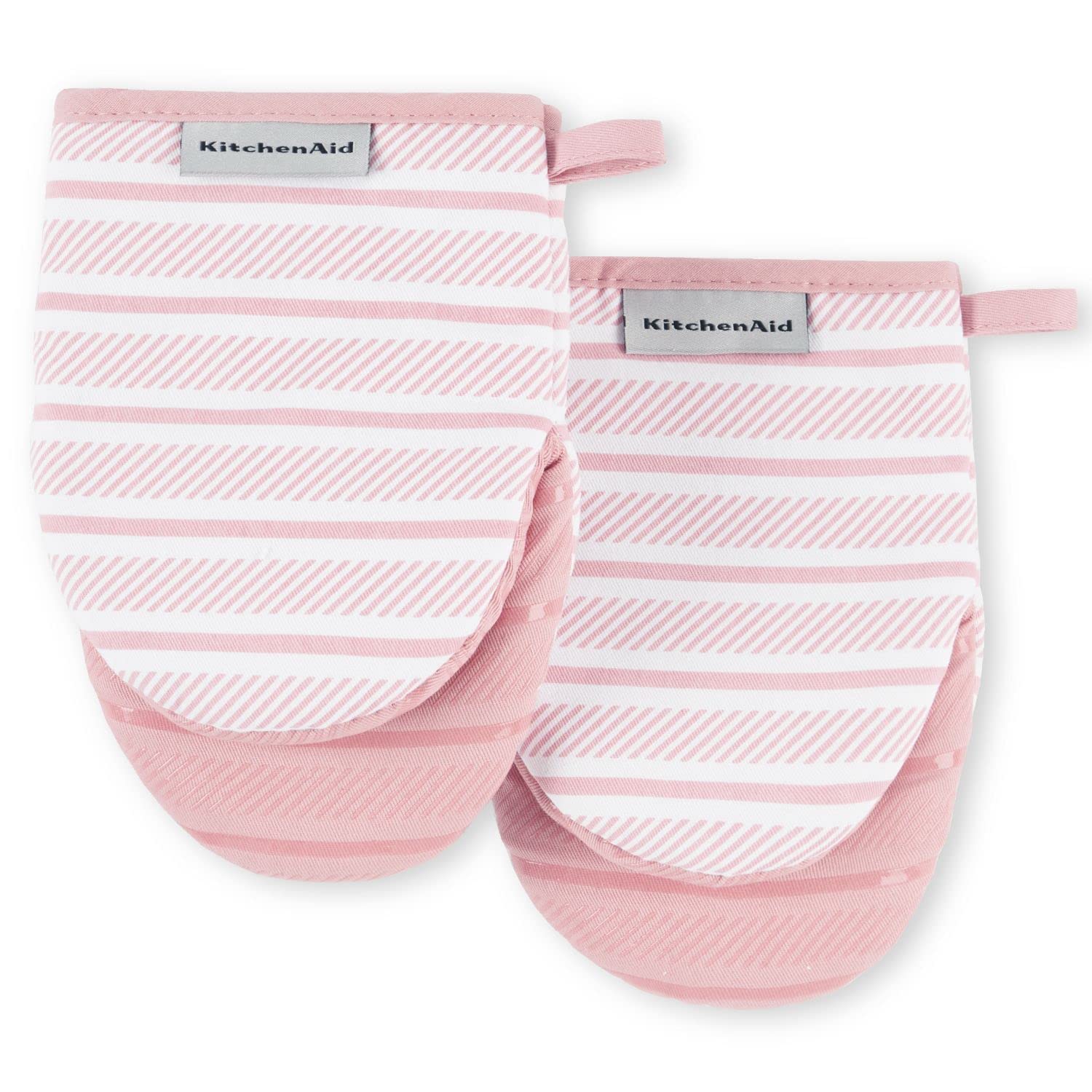 KitchenAid Albany Mini Oven Mitt 2-Pack Set, Dried Rose, 5.5x8