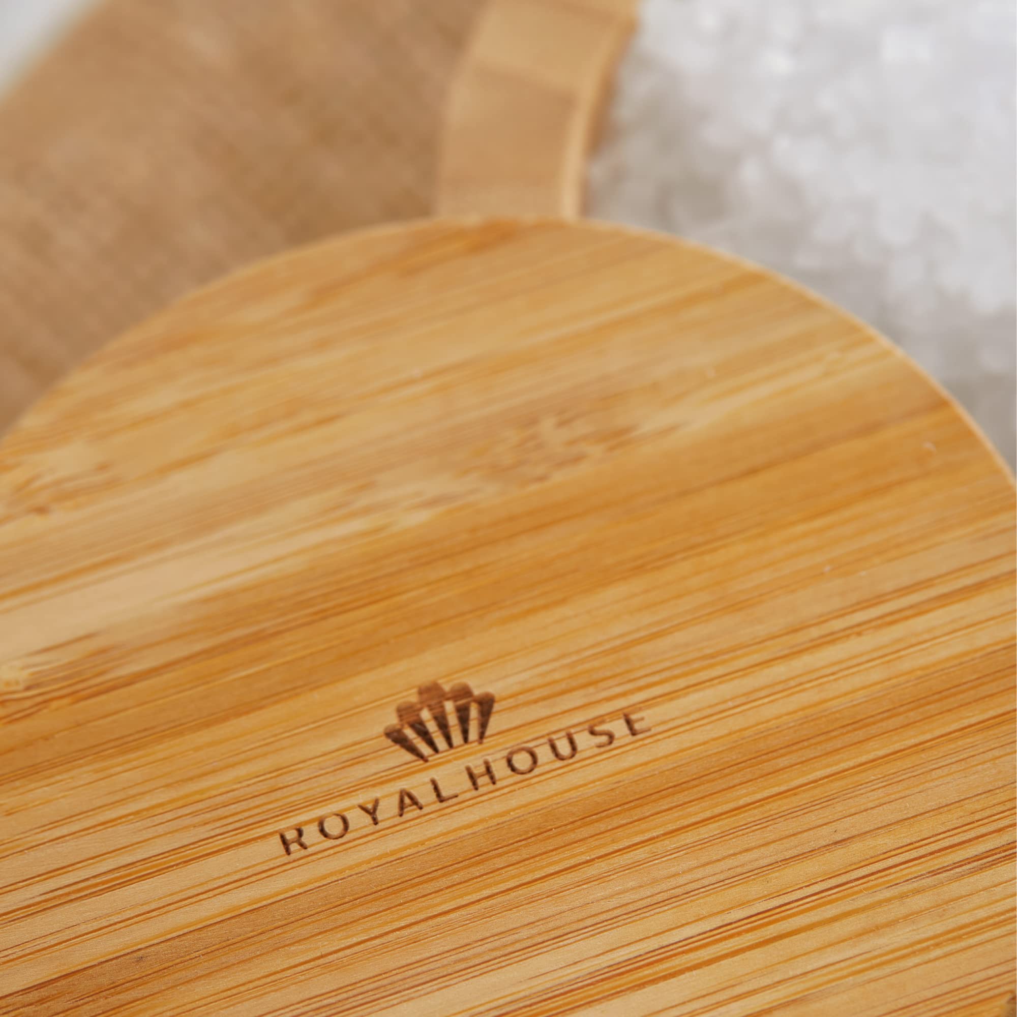 Royalhouse Natural Bamboo Salt And Pepper Holder With Bamboo Lid, Salt Cellar With Magnetic Swivel Lid, Healthy Storage Box For