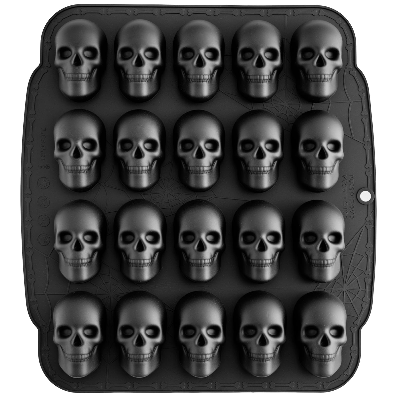 NiHome 20 Cavities Silicone Skull Mold for Baking Chocolates Making, 3D Skull Mold for Cakes, Ice Cubes, Halloween Silicone Mold
