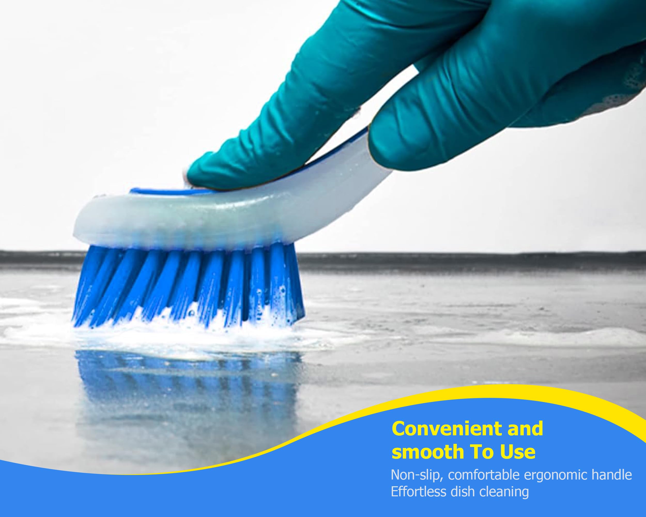 Zuvo Plastic Long Handled Scrubbing Suction Cup, Durable Bristles,Dish Washing Brush.Washing Up Kitchen Brush, Assorted Colour,