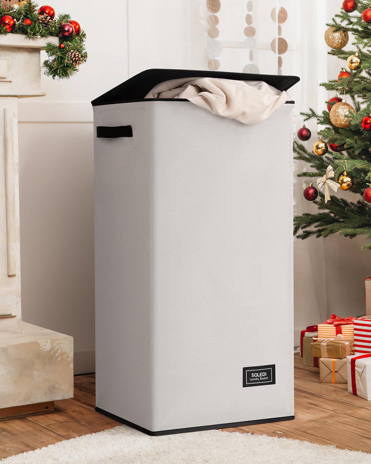 Soledi Laundry Hamper With Lid - 100L Xl - Large Laundry Basket With Removable Bag, Collapsible Laundry Baskets, Convenient Stor