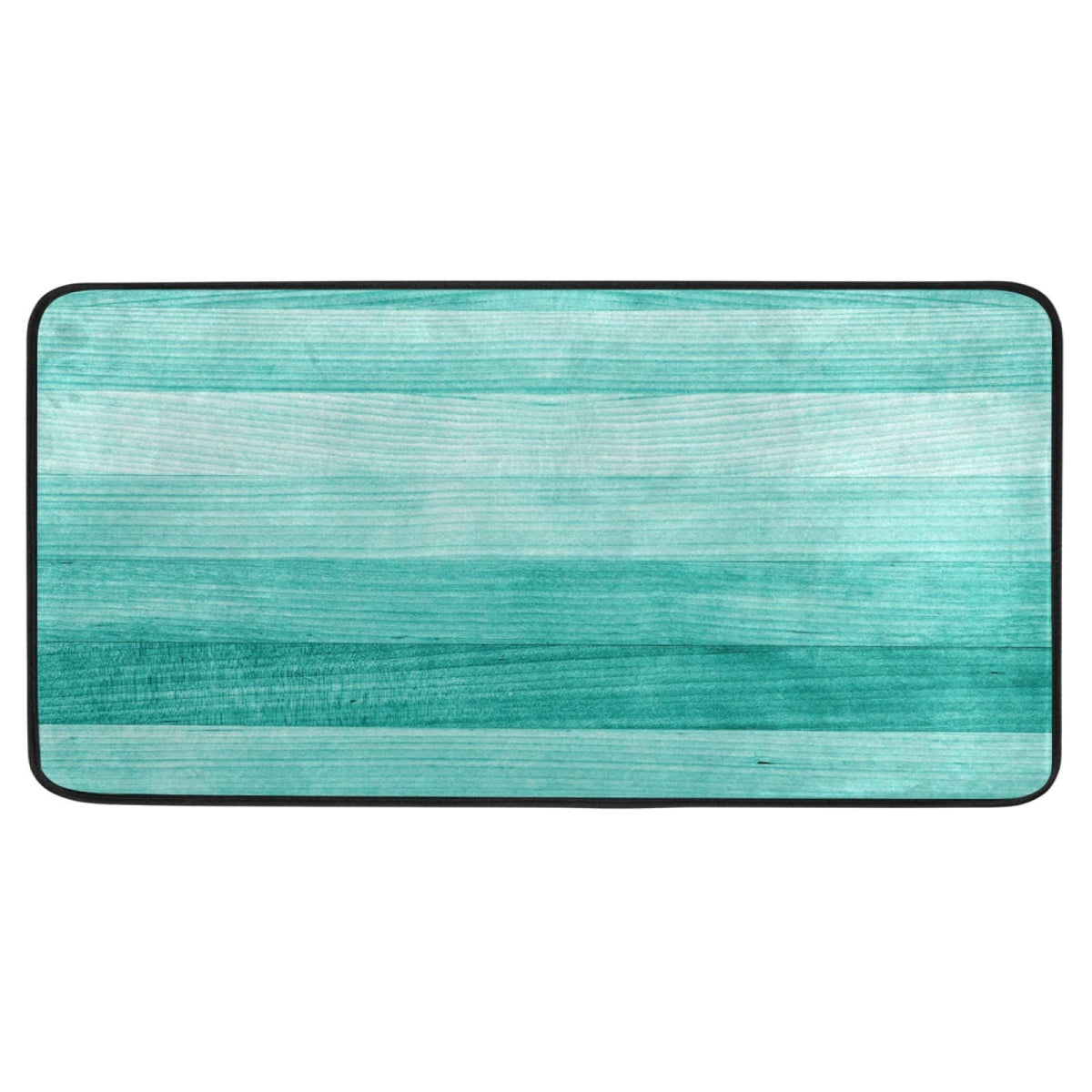 Kitchen Rugs Teal Turquoise Green Wood Design Non-Slip Soft Kitchen Mats Bath Rug Runner Doormats Carpet For Home Decor, 39'' X