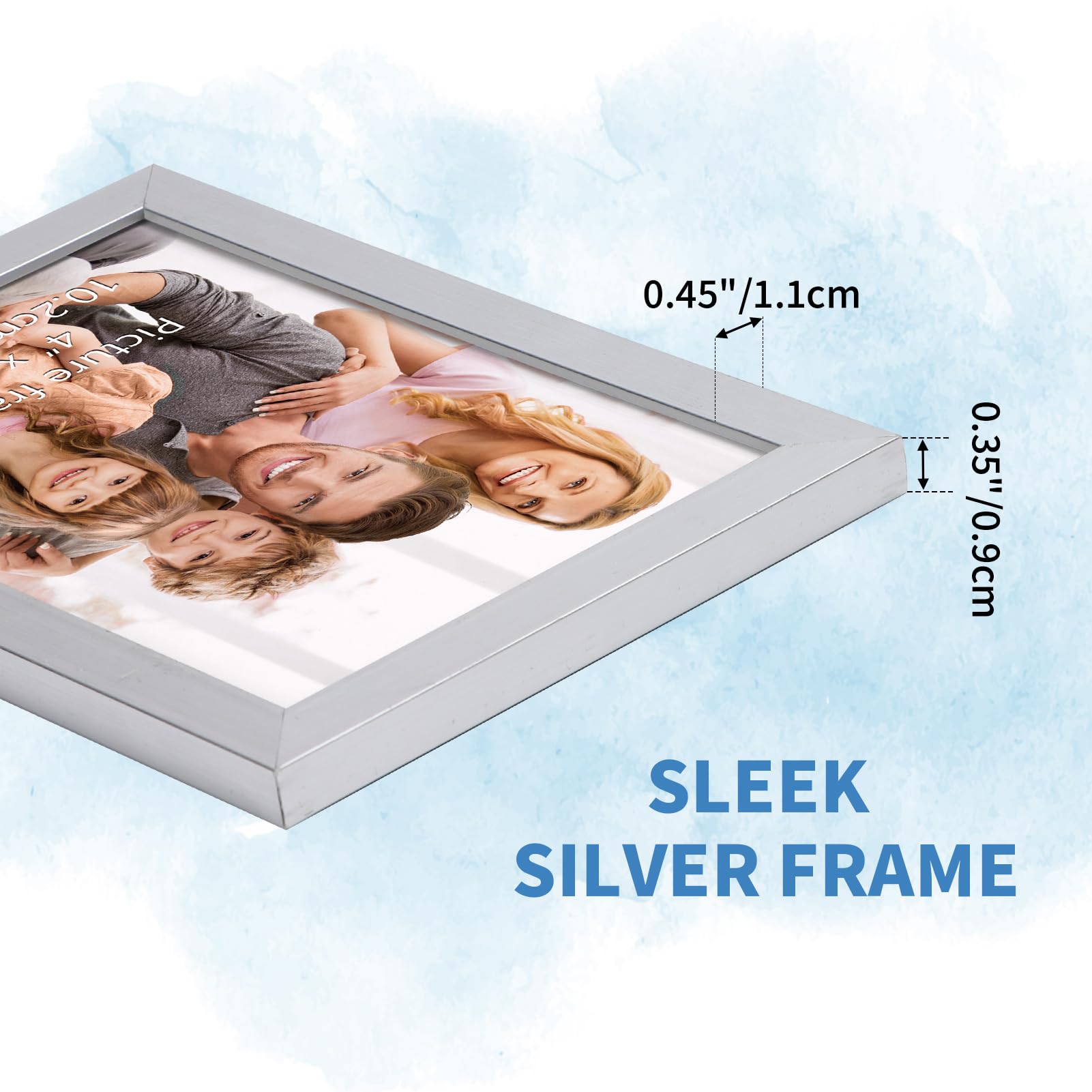 WIFTREY 4x6 Picture Frame Set of 18, 4 x 6 Photo Frames Bulk for Wall Hanging or Tabletop Display, Silver