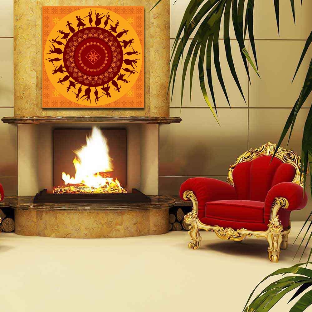 Pitaara Box Indian Classical Dancer | Peel & Stick Vinyl Wall Sticker For Bedroom & Living Room | 18 X 18 Inch (46 X 46 Cms)