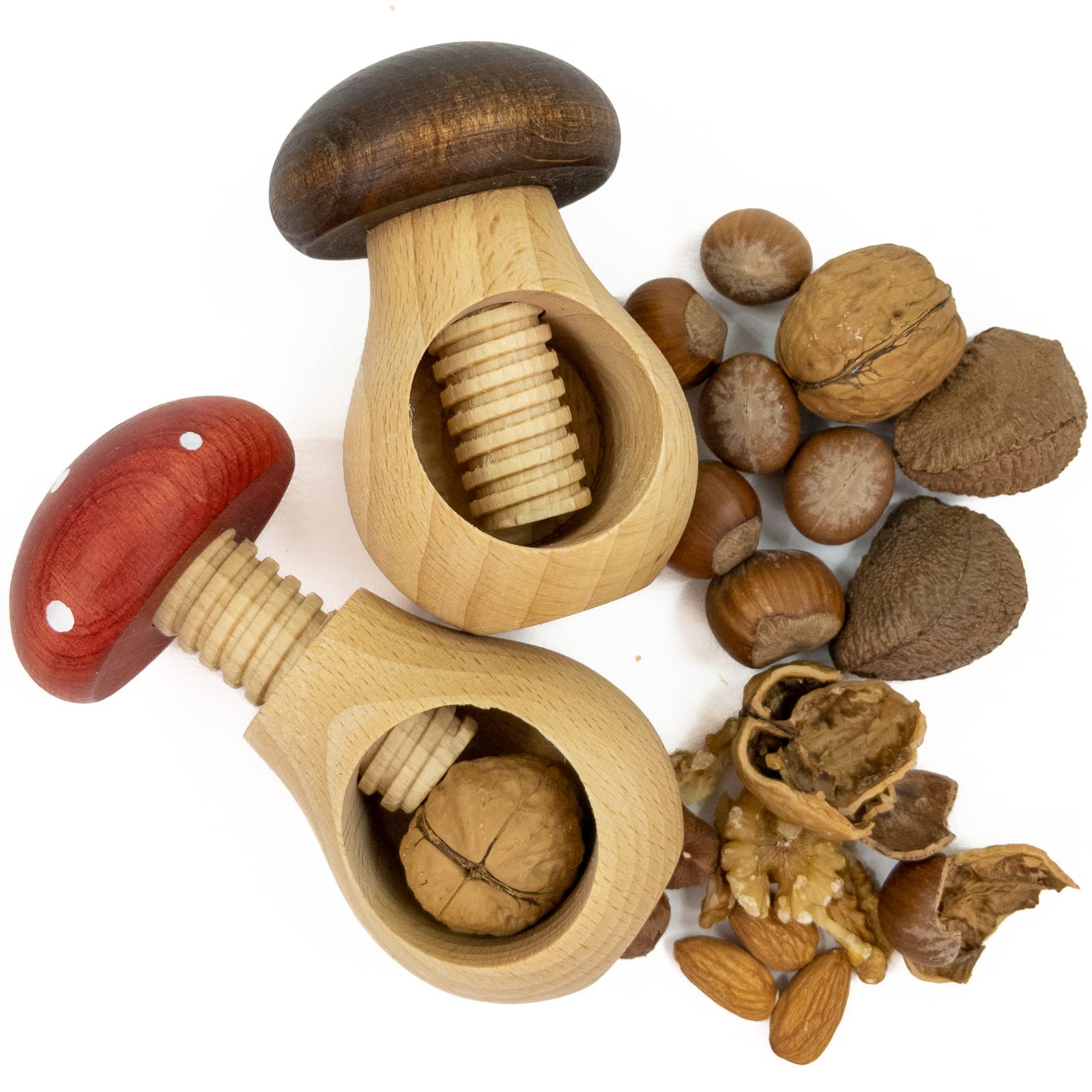Mushroom & Toadstool    Wooden Nutcracker Set Of 2