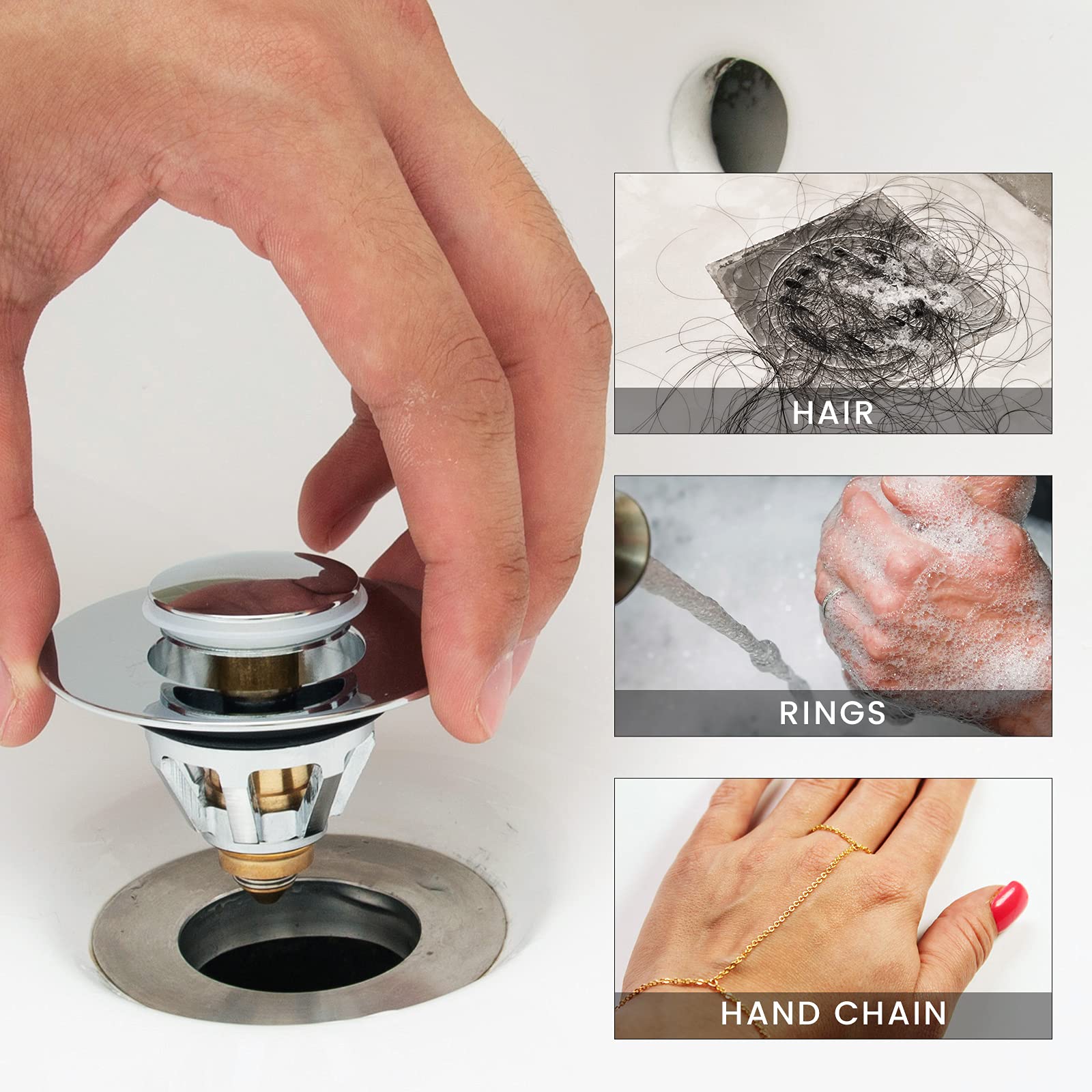 Universal Bathroom Sink Stopper, Sink Stopper Replacement,Strainer For Bathroom Sink,1.1~1.5    Bathtub Stopper For Kitchen Bath