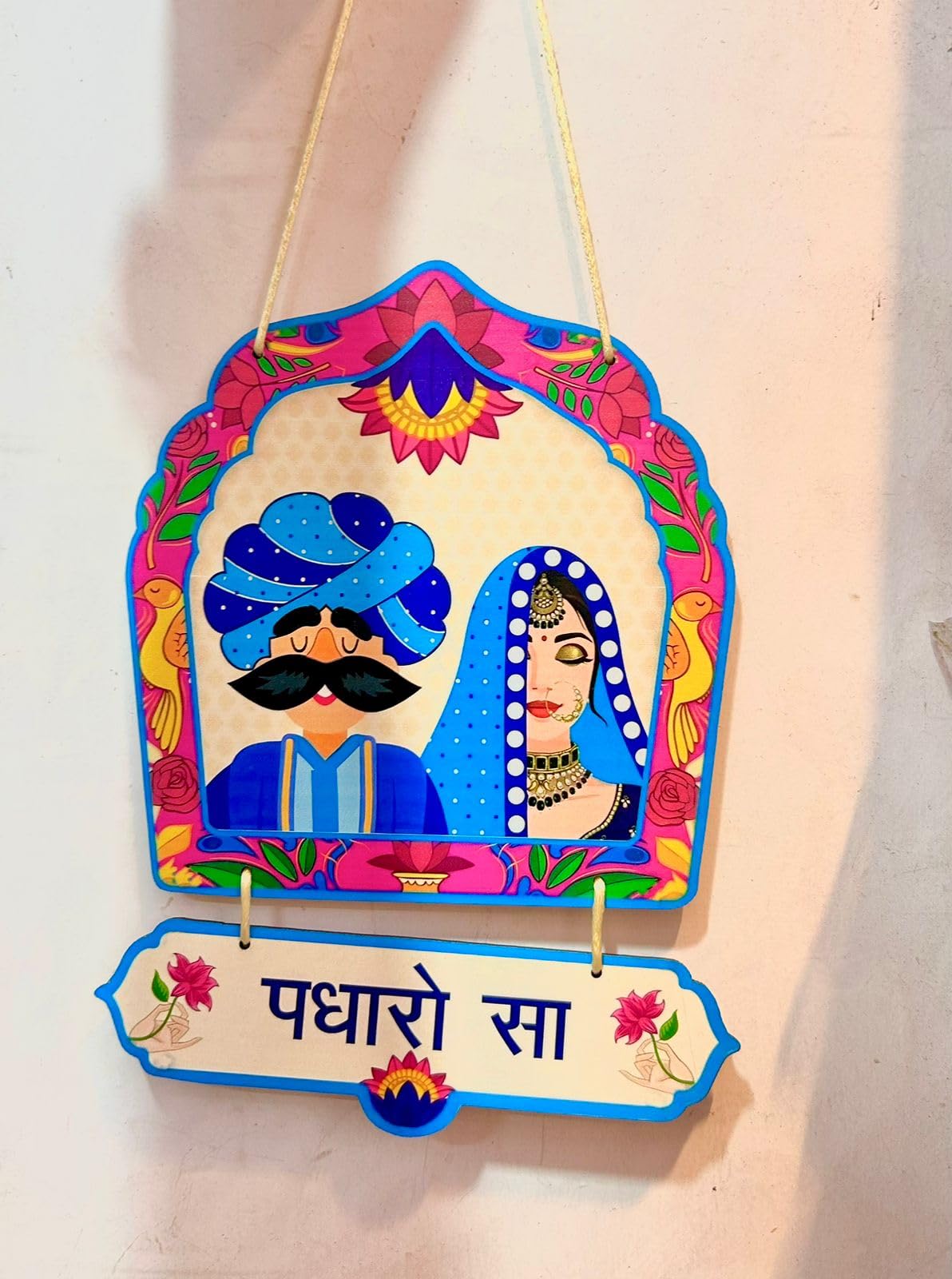 Soni Arts and Crafts Welcome Home Wall Decor, Padharo Sa Wooden Wall Hanging Bedroom Decoration, Home Entrance Artworks, Wall Ha