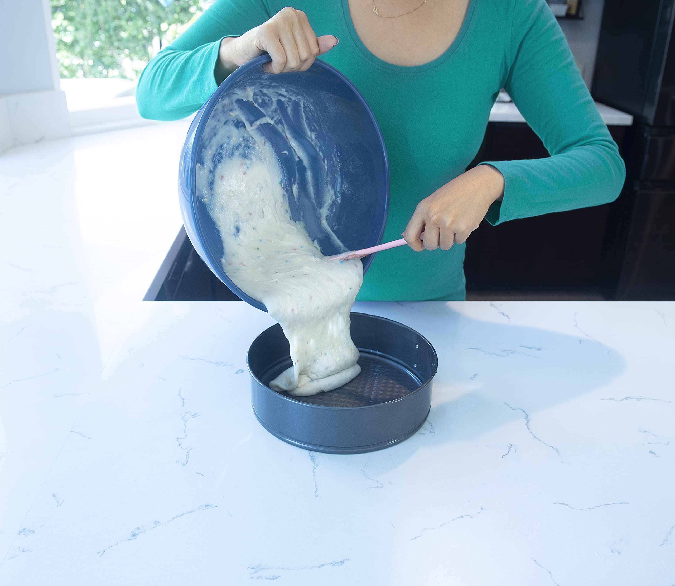 Confection Stand Durable Clasp, Expandable Sides Springform Pan Set, Standard, Gray