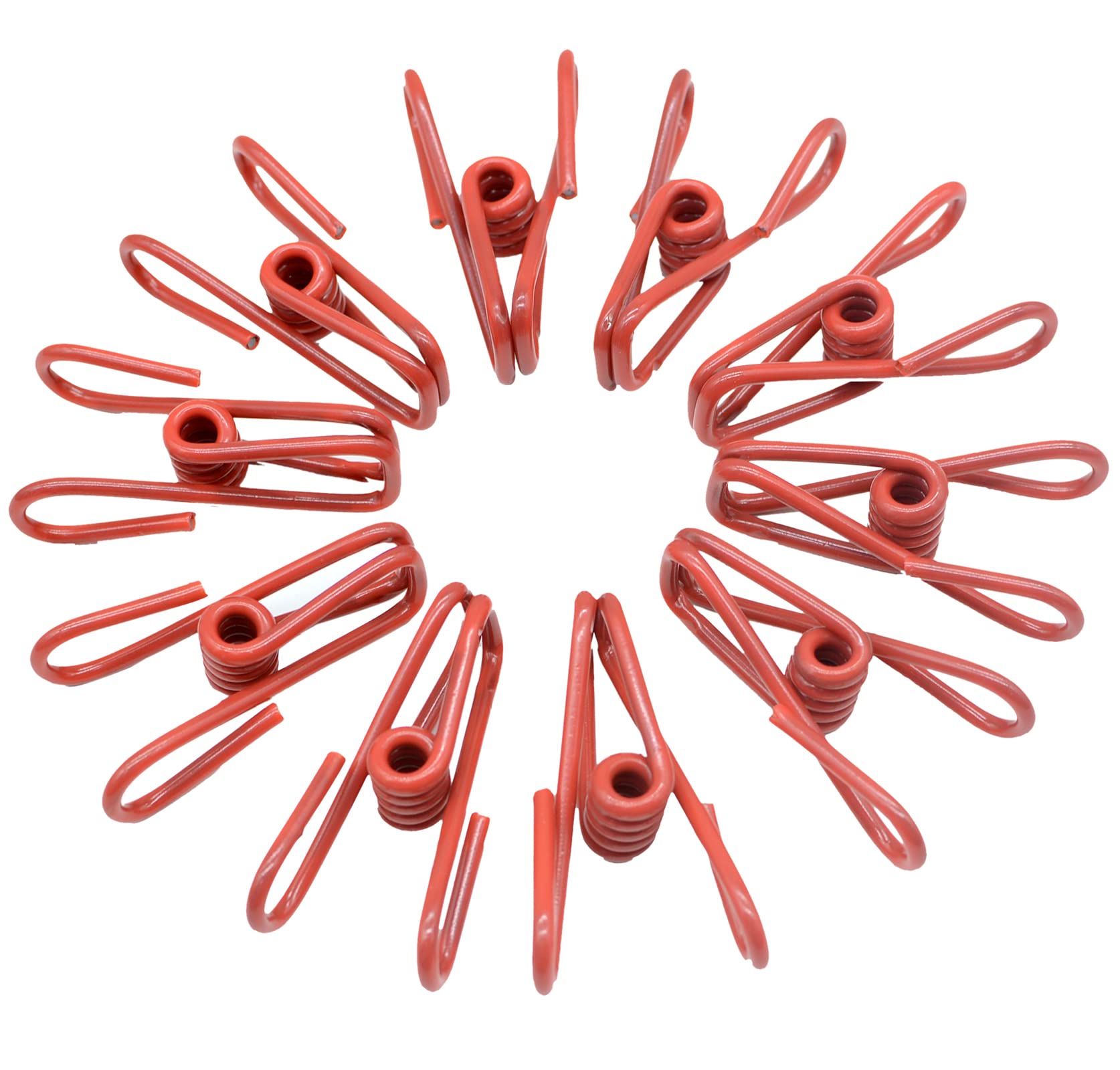 30 Pcs 2 Inch Red Chip Clips, PVC Coated High Elasticity Strength Clothes Pins, Food and Bag Clips