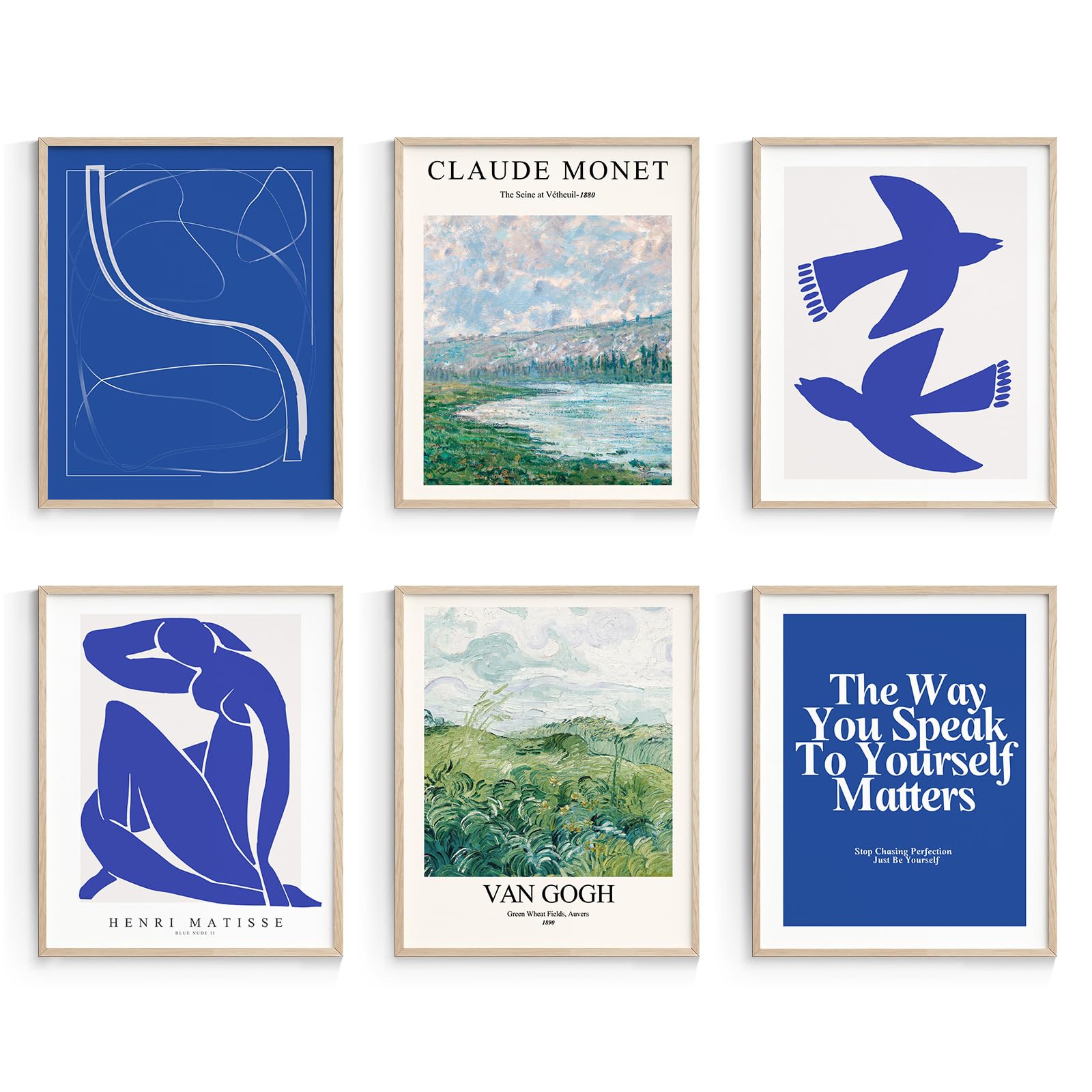 Habseligkeit Abstract Blue Wall Decor For Girls Dorm, Matisse Wall Posters, Wall Art Prints For Room Decor Aesthetic Unframed, 8