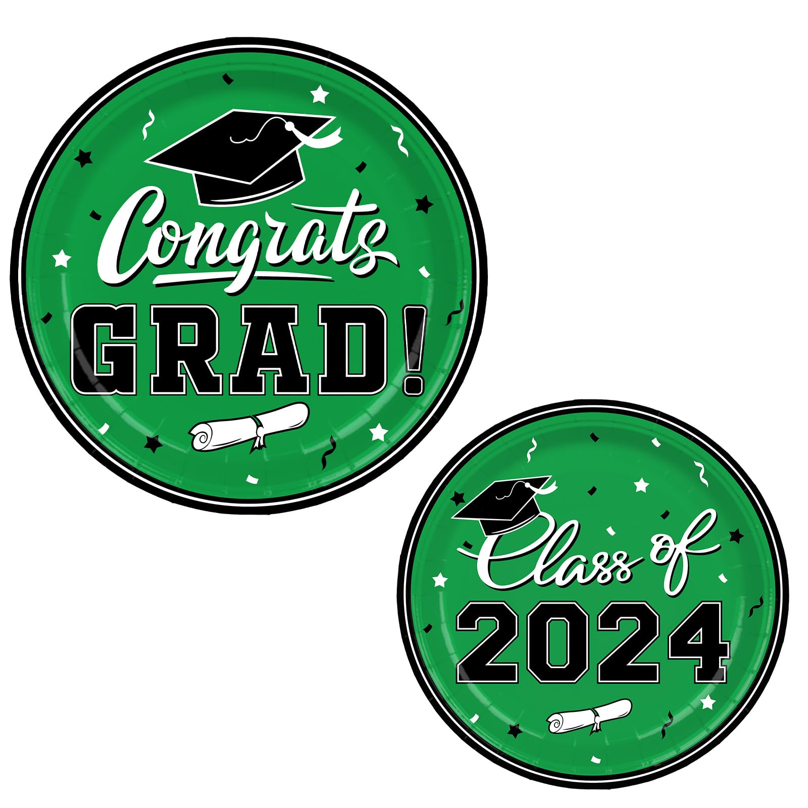 Graduation Party Supplies Gatherfun 2024 Graduation Party Dinnerware Set Green Disposable Paper Plates Napkins Cups Tablecloth B
