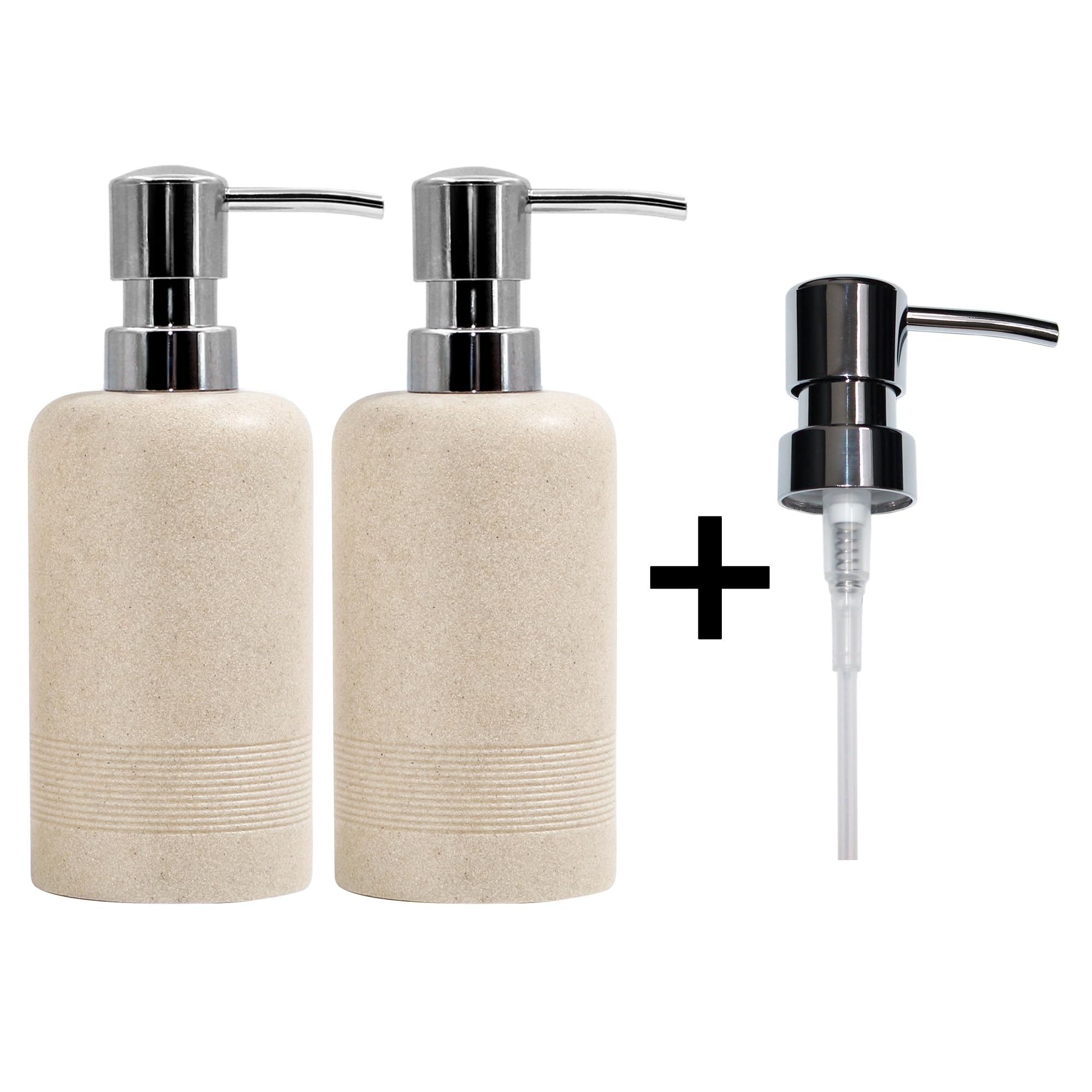 Ymxyjm Resin Soap Dispenser Sets, 2 Pcs Heavy Lotion Dispensers,10.8Oz Refillable Liquid Soap Dispensers With Rust-Proof Pump Fo