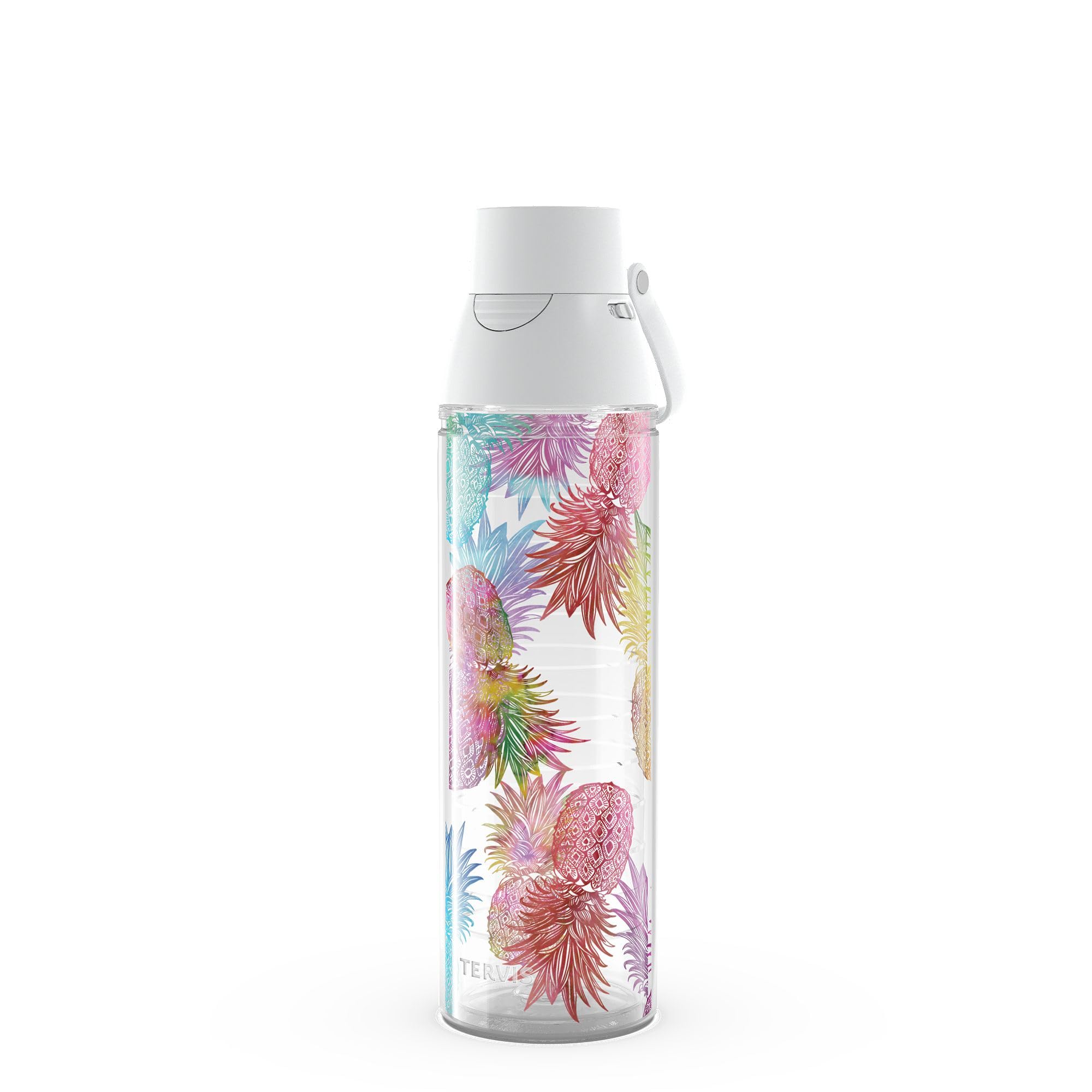 Tervis Watercolor Pineapples Made in USA Double Walled Insulated Tumbler Travel Cup Keeps Drinks Cold & Hot, 24oz Venture Lite W