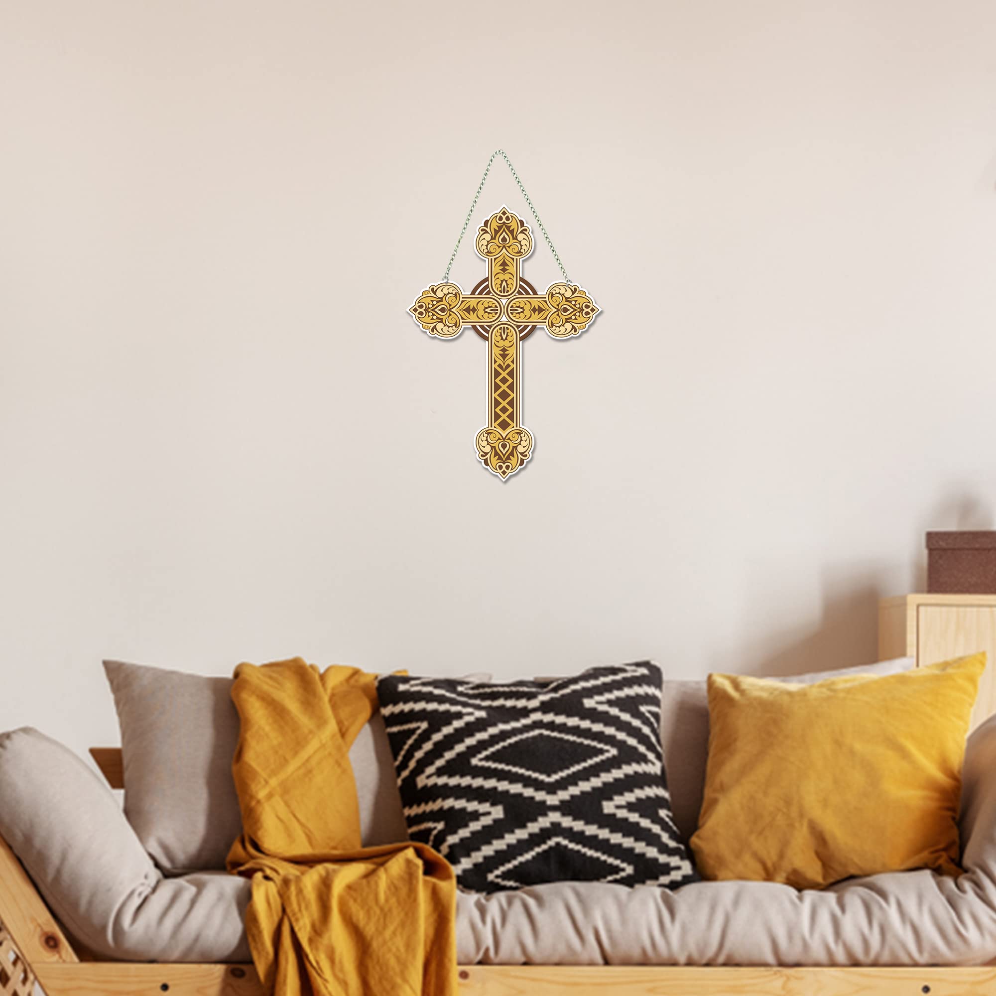 Artvibes Holy Cross Wall Hanger for Home|Office|Living Room|Gift, Wall Decoration (WH_5512N), Multi 12