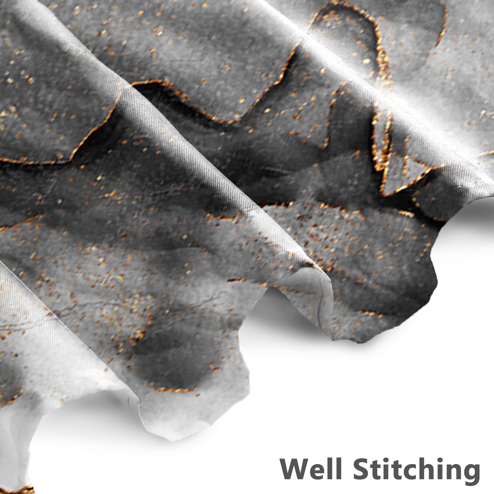 Awert Dreamy Ink Art Black Glod Marble Shower Curtain For Bathroom Modern High Definition Printing Waterproof Shower Curtain Wit