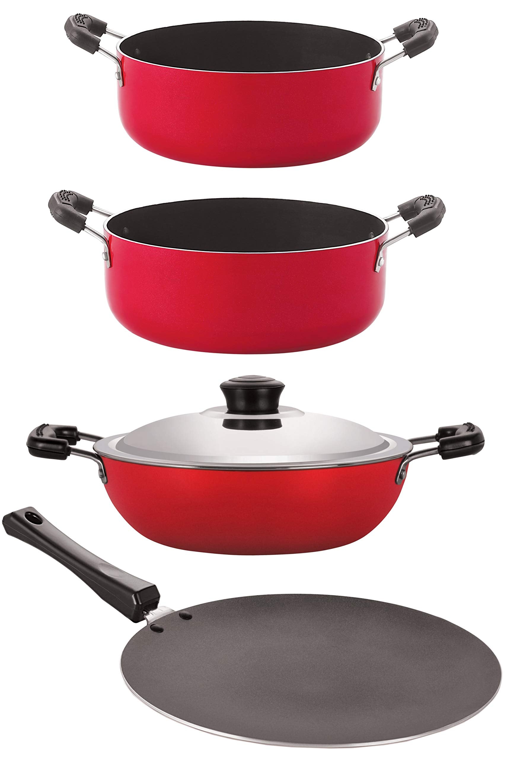 Nirlon NonStick Cookware Kitchen Cooking Essential Combo Set (Ct11_Dkd(B)_Cs20_Cs24)